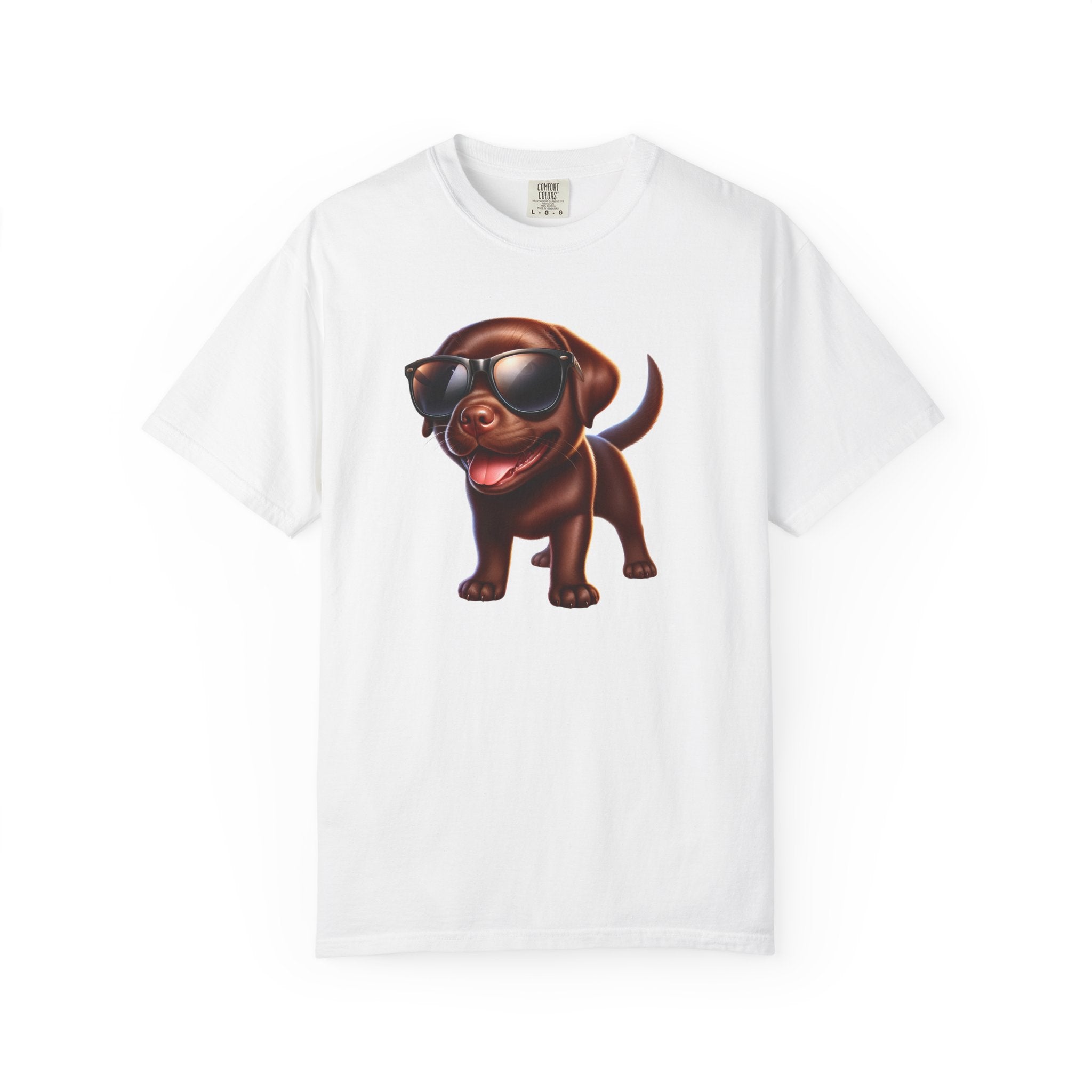 Chocolate Lab w/ sunglasses Unisex Garment-Dyed T-shirt