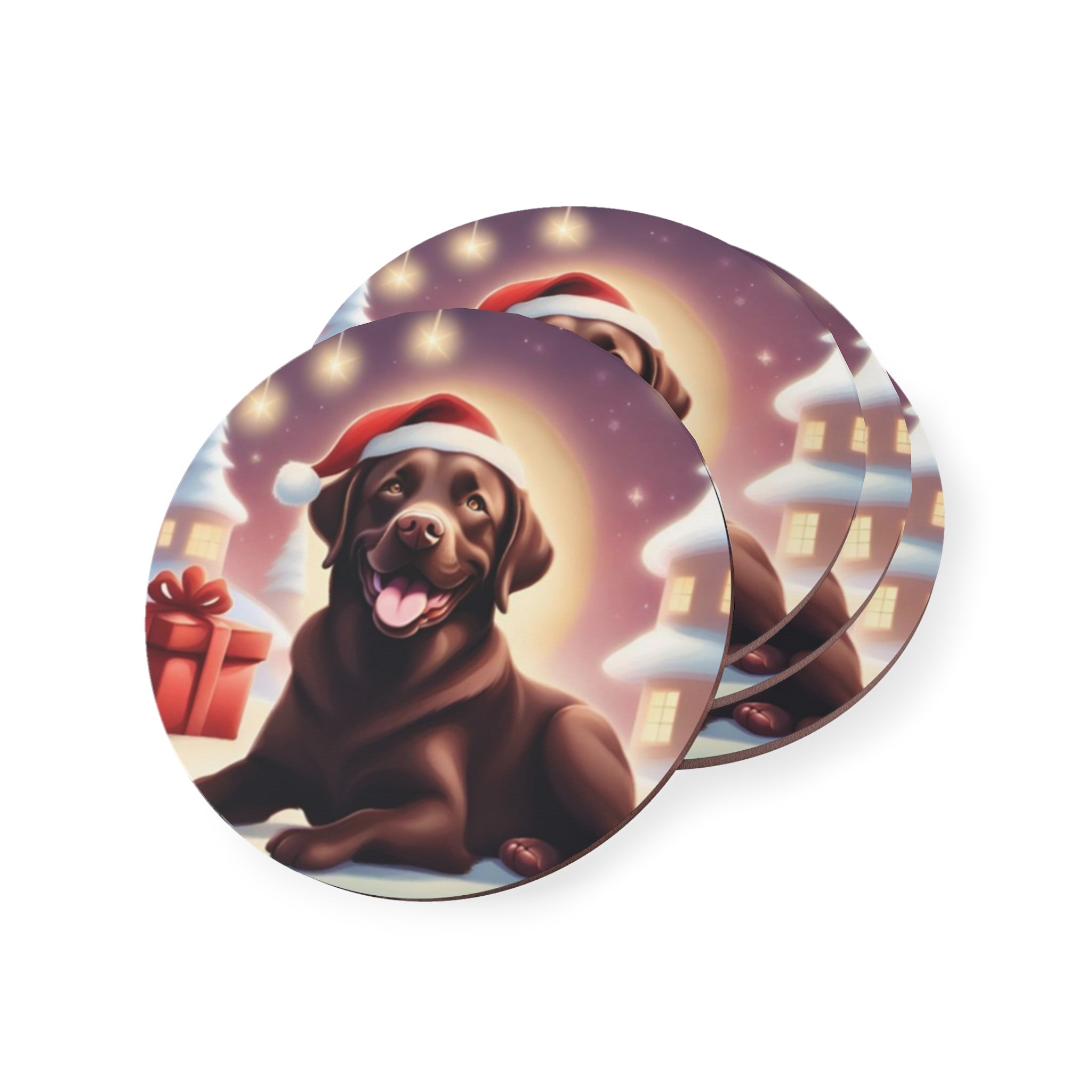 Chocolate Lab Holiday Coonhound Coasters