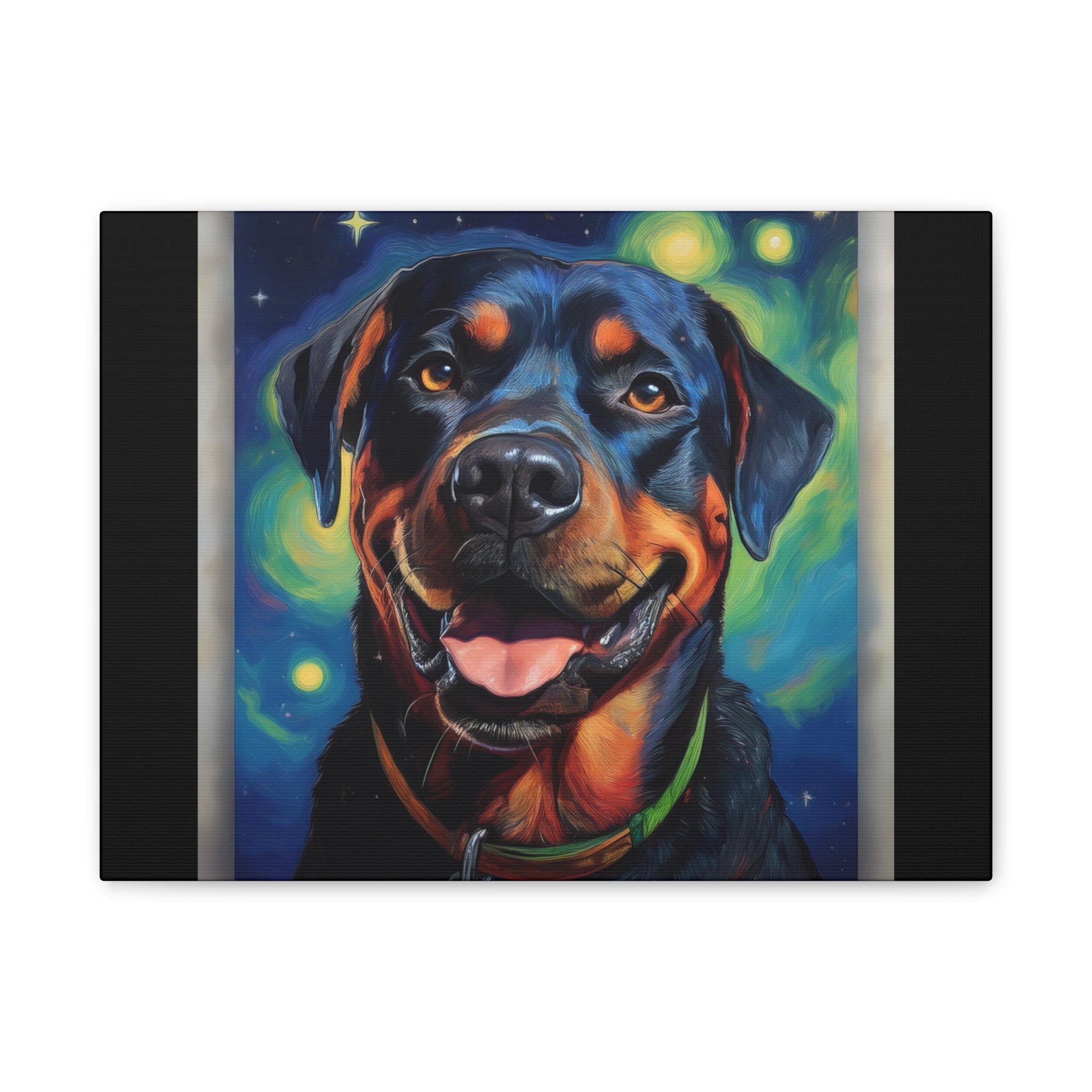 Rottweiler Stary Night Canvas Painting