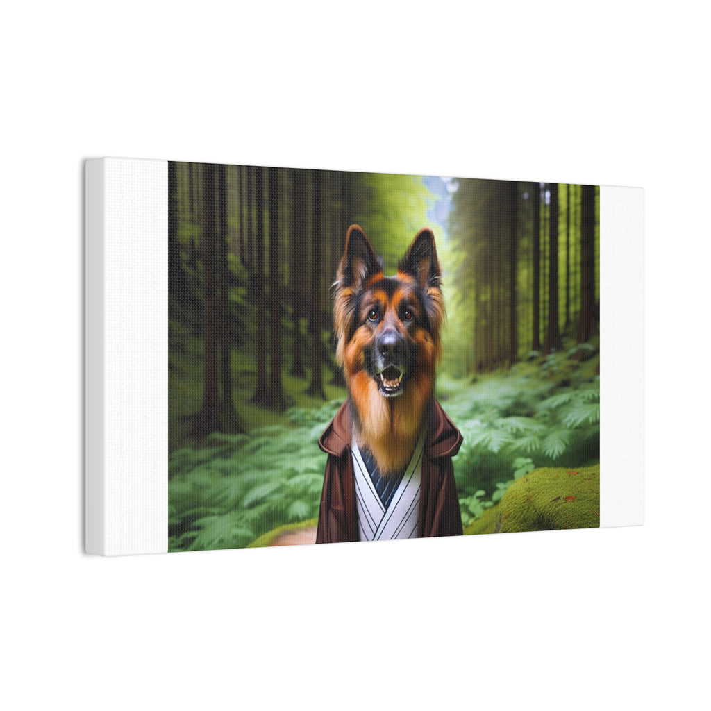 German Shepherd Forest Knight Canvas Stretched, 0.75"