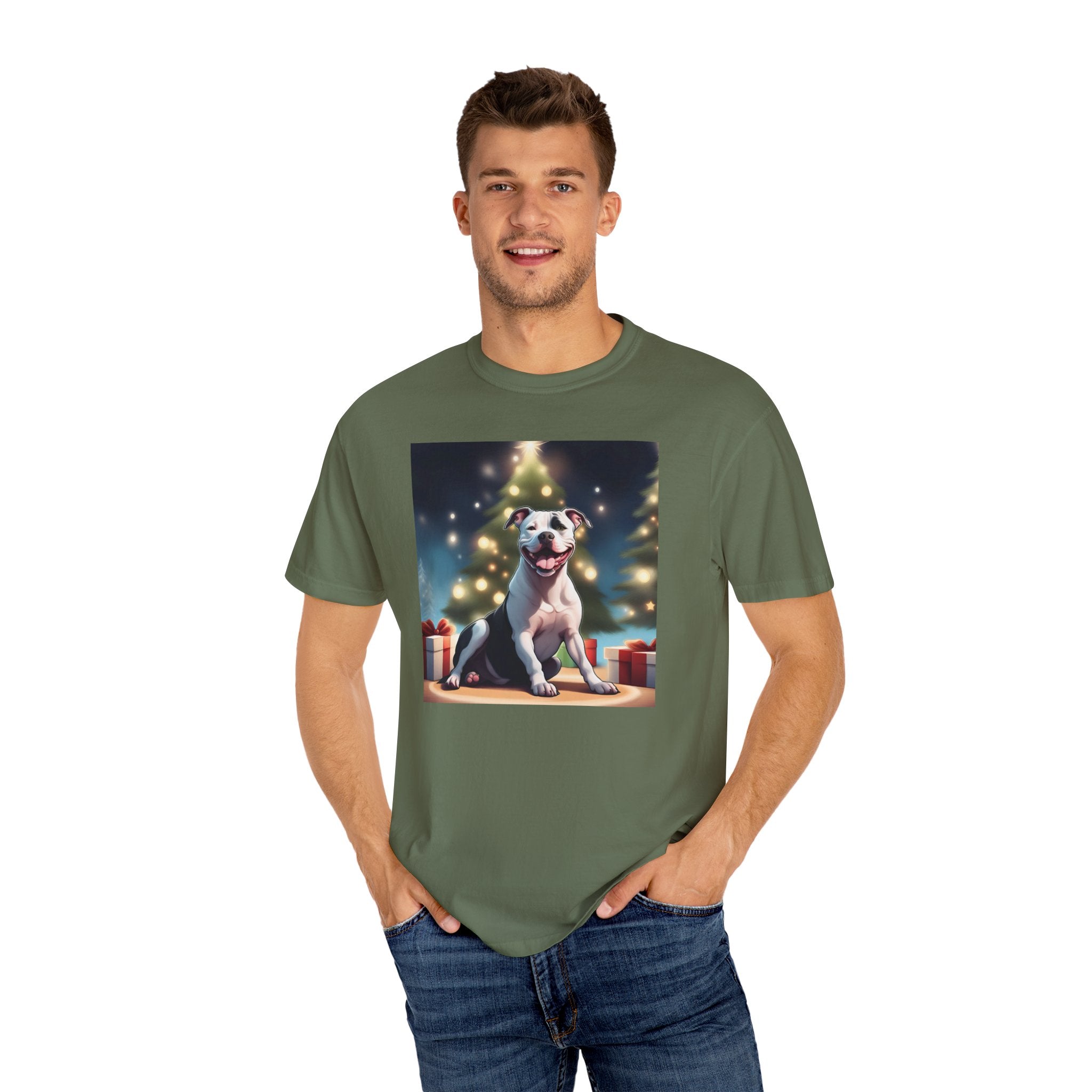 Pit Bull Holiday Unisex Garment-Dyed T-shirt