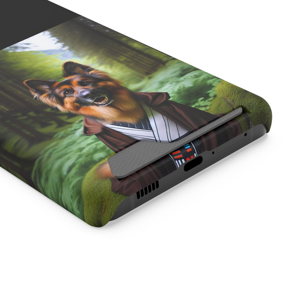 German Shepherd Forest Night Phone Case with Card Holder