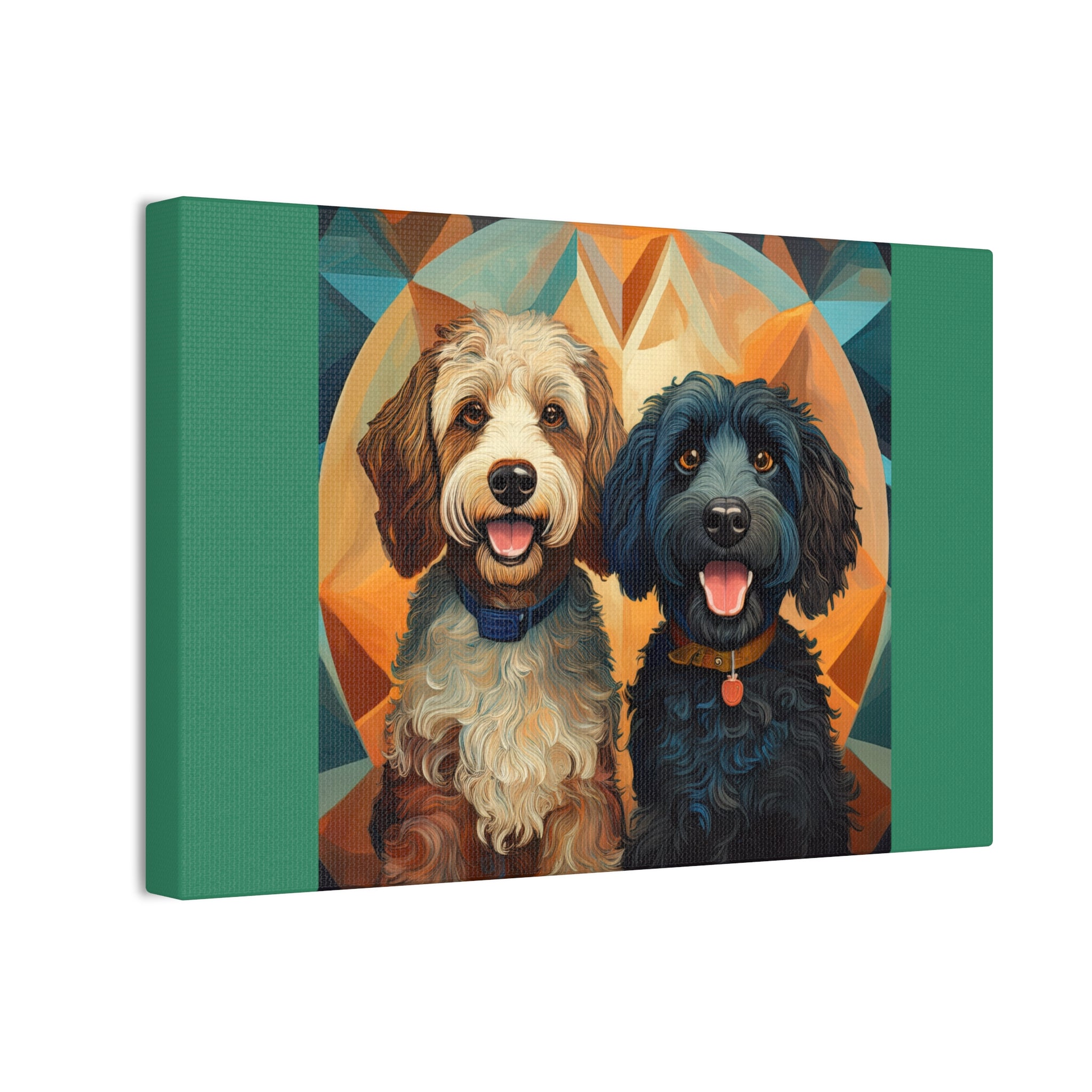 Doodles, Black & Tan Canvas Painting