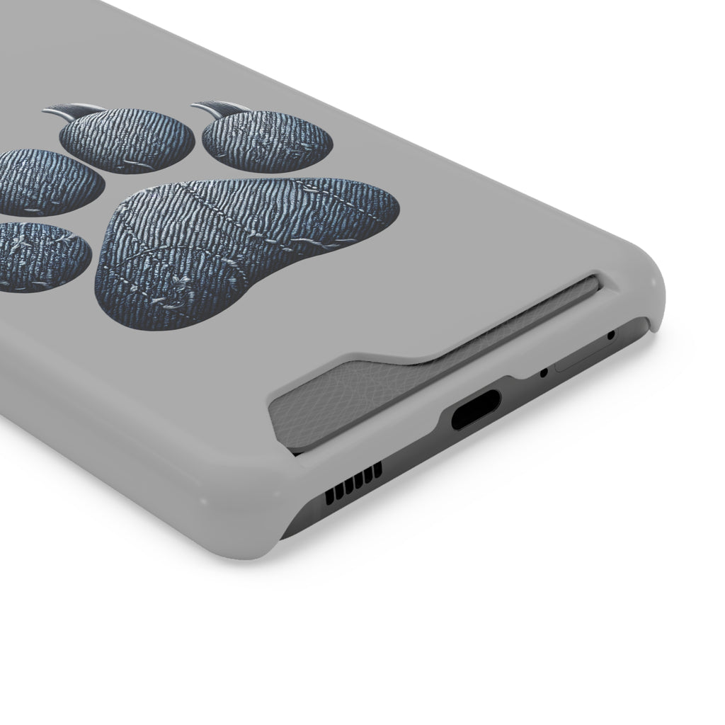 Denim Dog Paw Phone Case with Card Holder