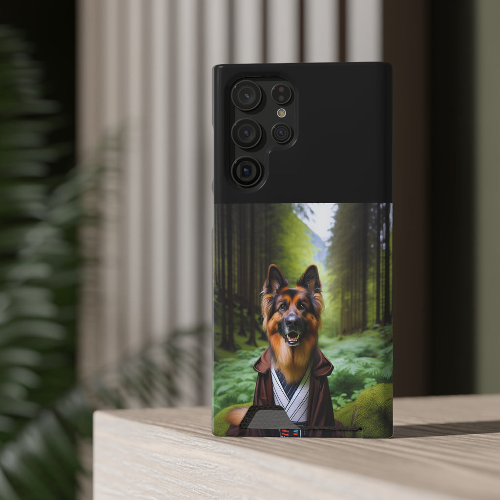 German Shepherd Forest Night Phone Case with Card Holder
