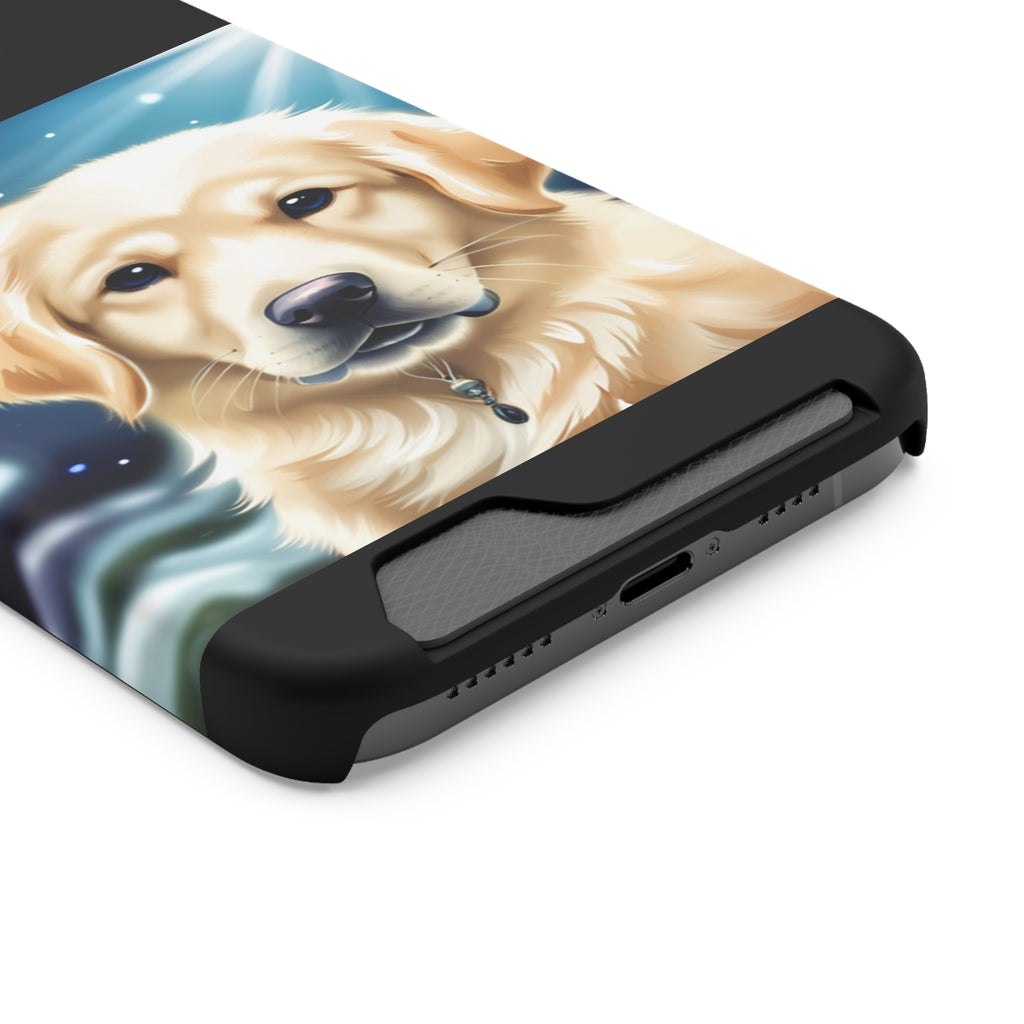 Golden Retriever Stary Night Phone Case with Card Holder