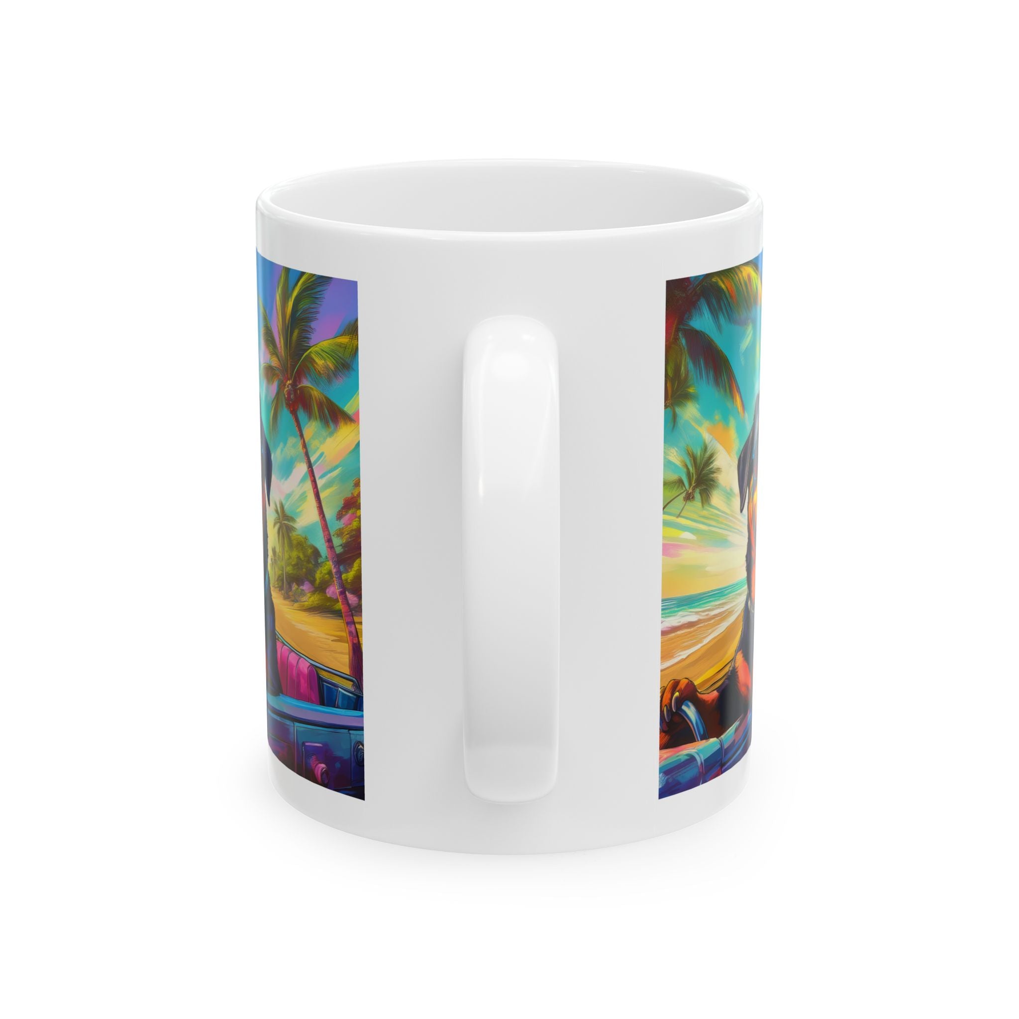 Rottweiler Beach Drive Ceramic Mug, (11oz, 15oz)