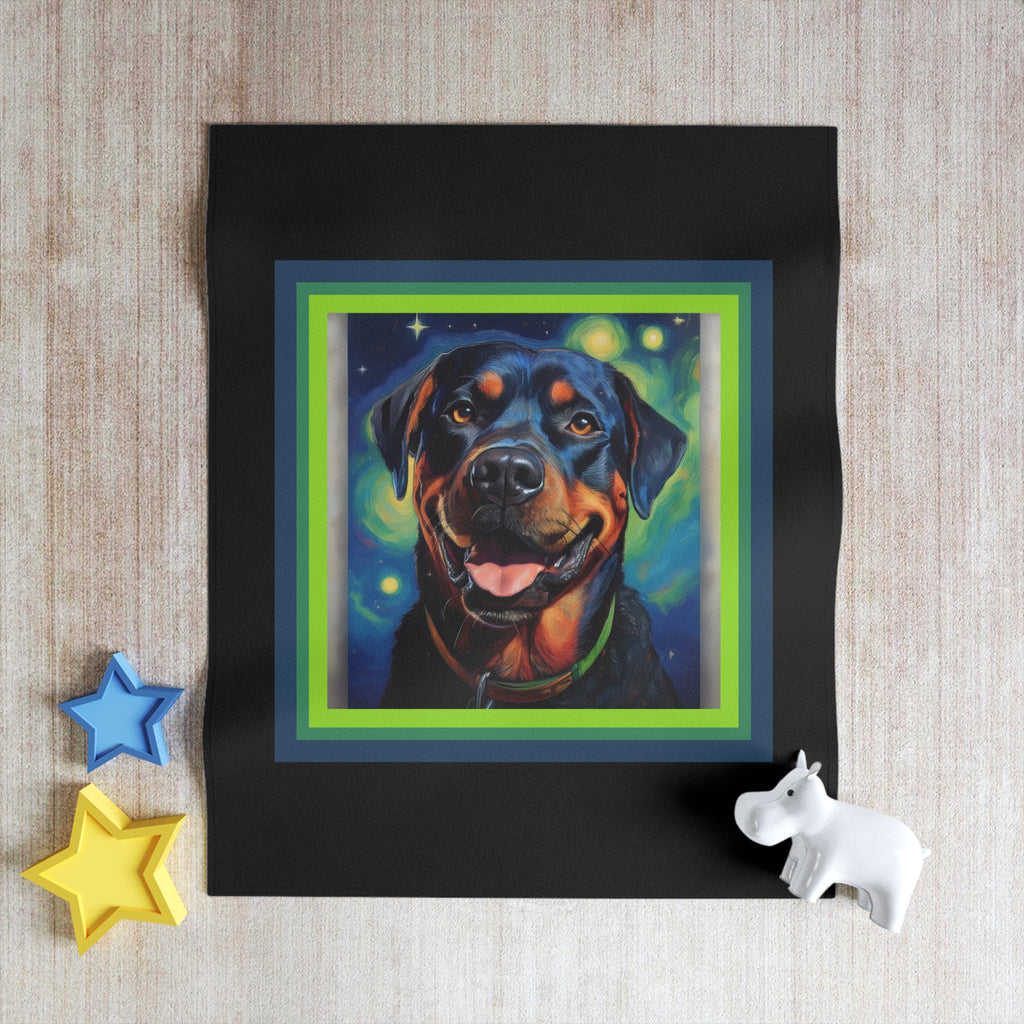 Rottweiler Stary Night Builder Throw Blanket