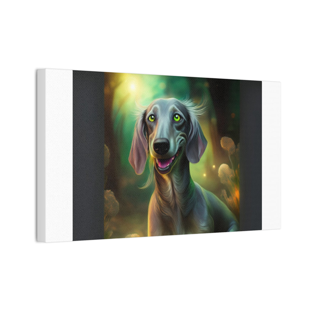 Silver Grey Dachshund Canvas Stretched, 0.75"
