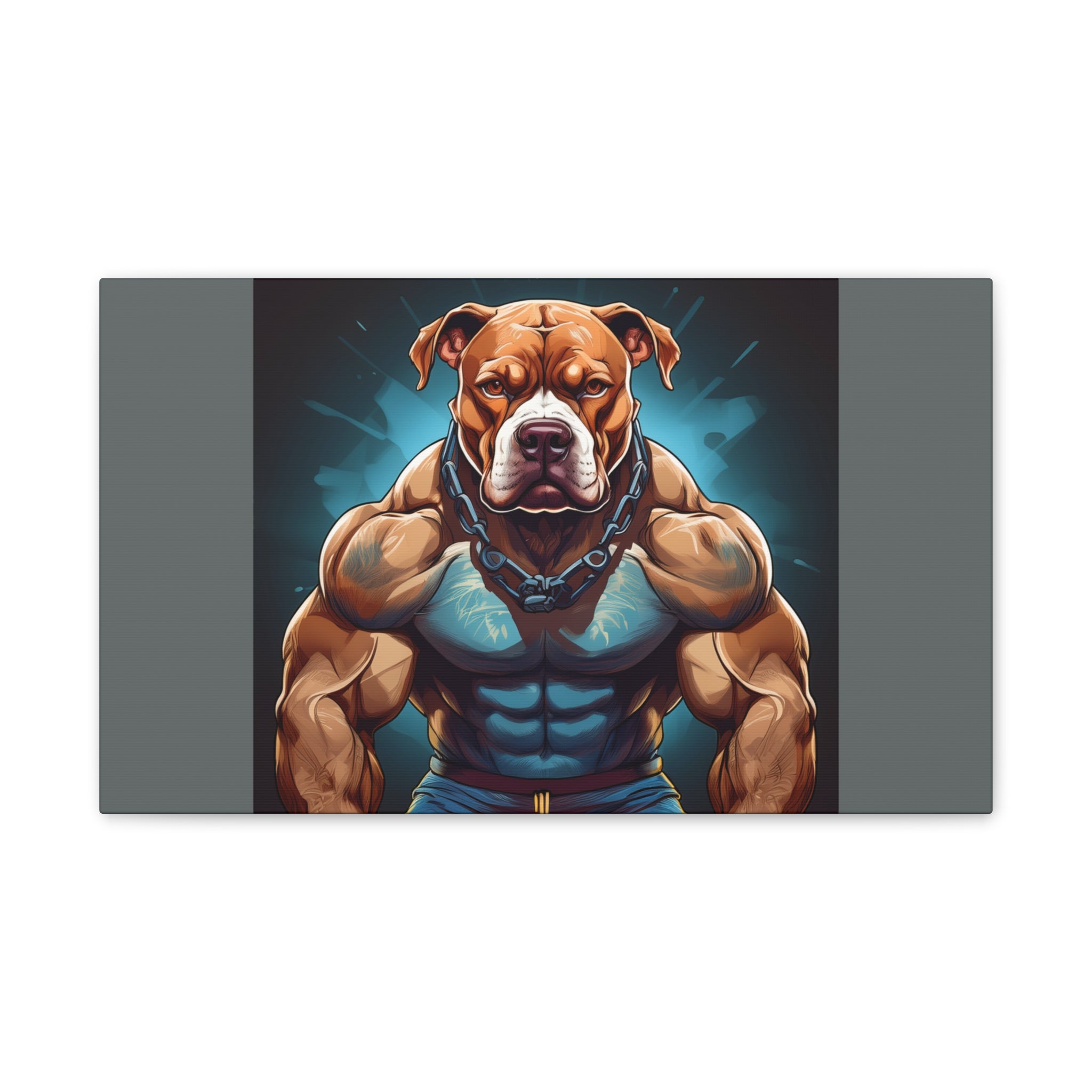 Pitbull Body Builder Cavas Painting