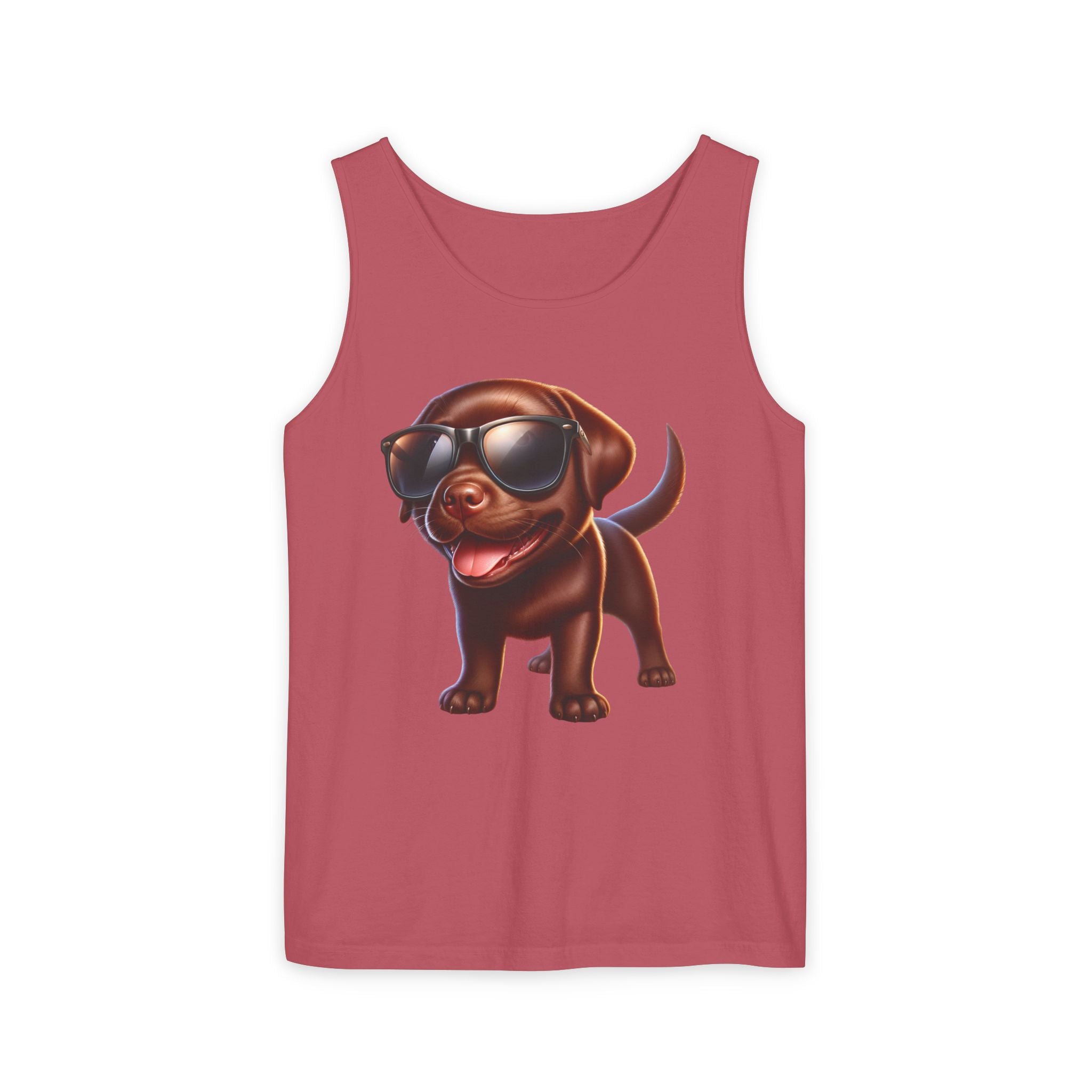 Chocolate Lab w/ sunglasses Unisex Tank Top