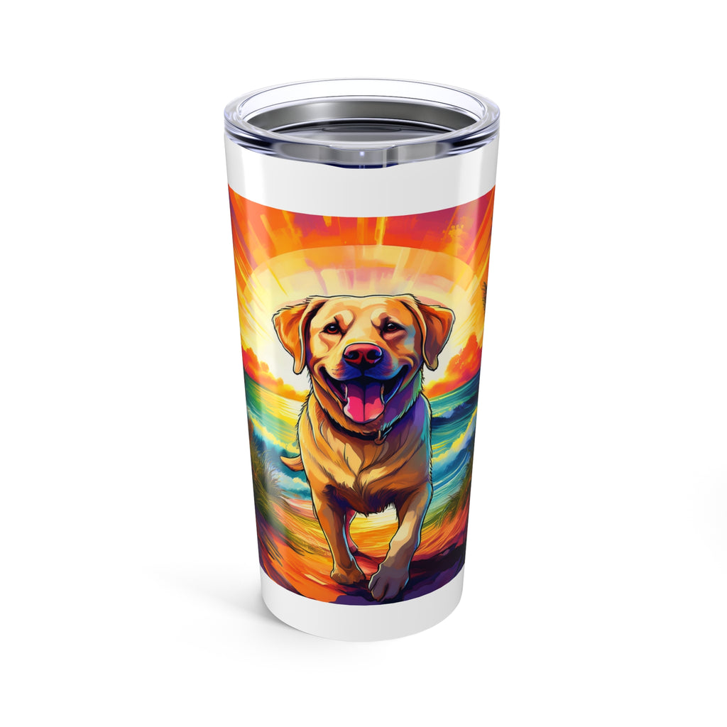 Yellow Lab Sunset Beach Tumbler 20oz