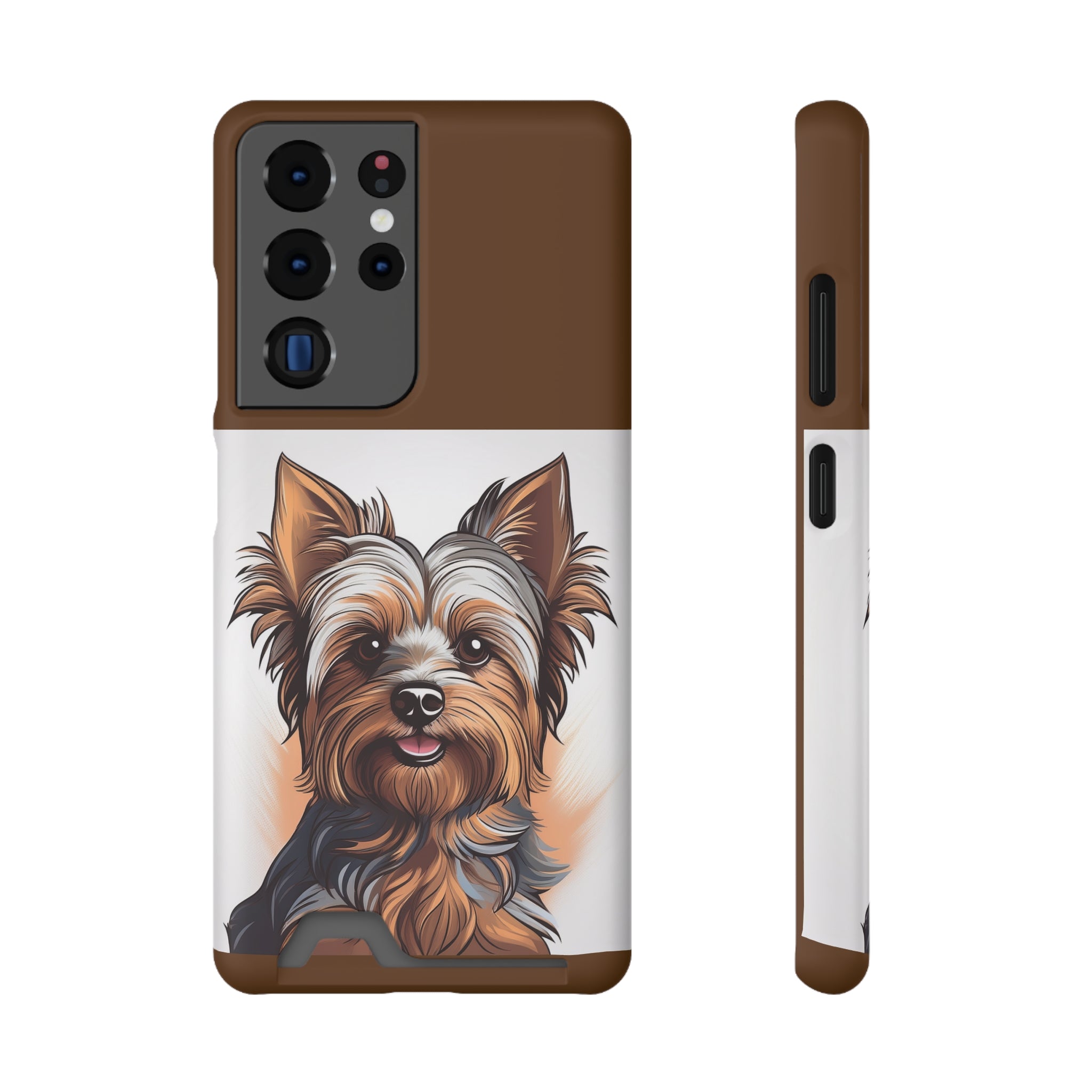 Yorkie Phone Case with Card Holder