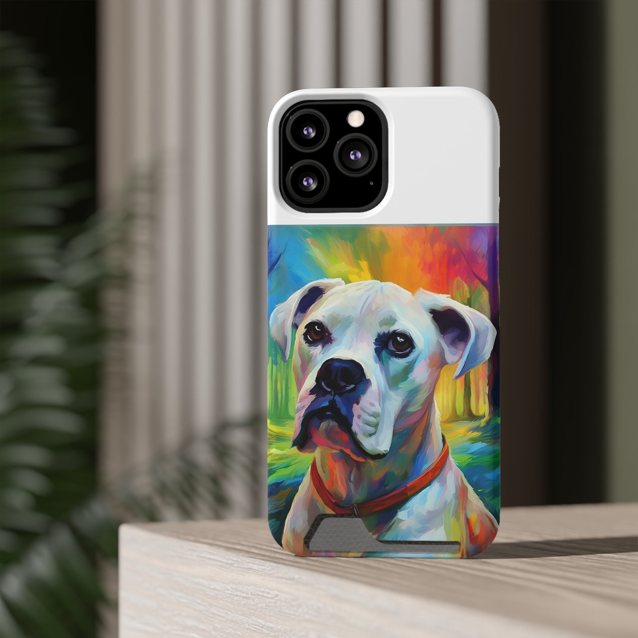 Boxer Rainbow Sky Phone Case with Card Holder