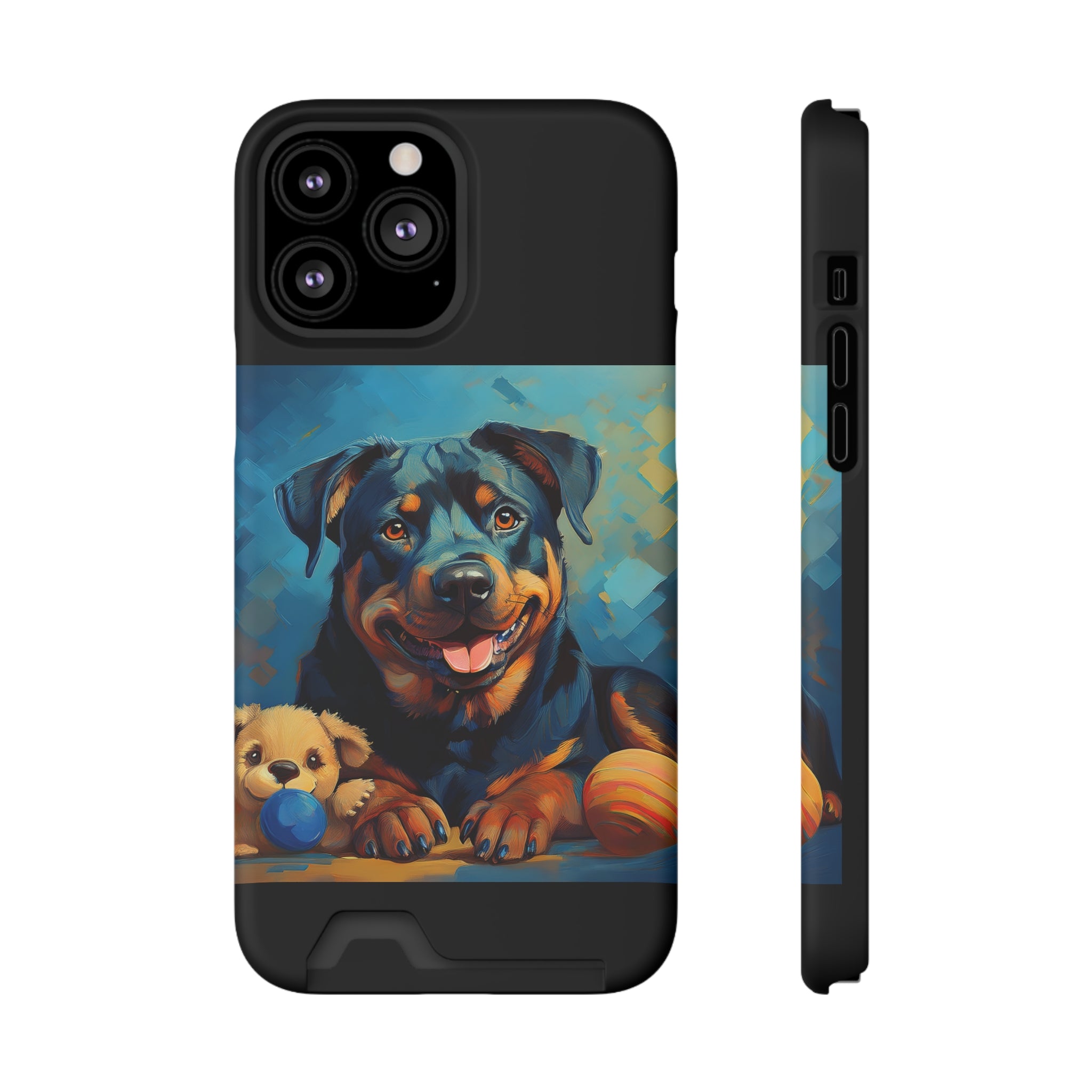 Rottweiler Phone Case with Card Holder