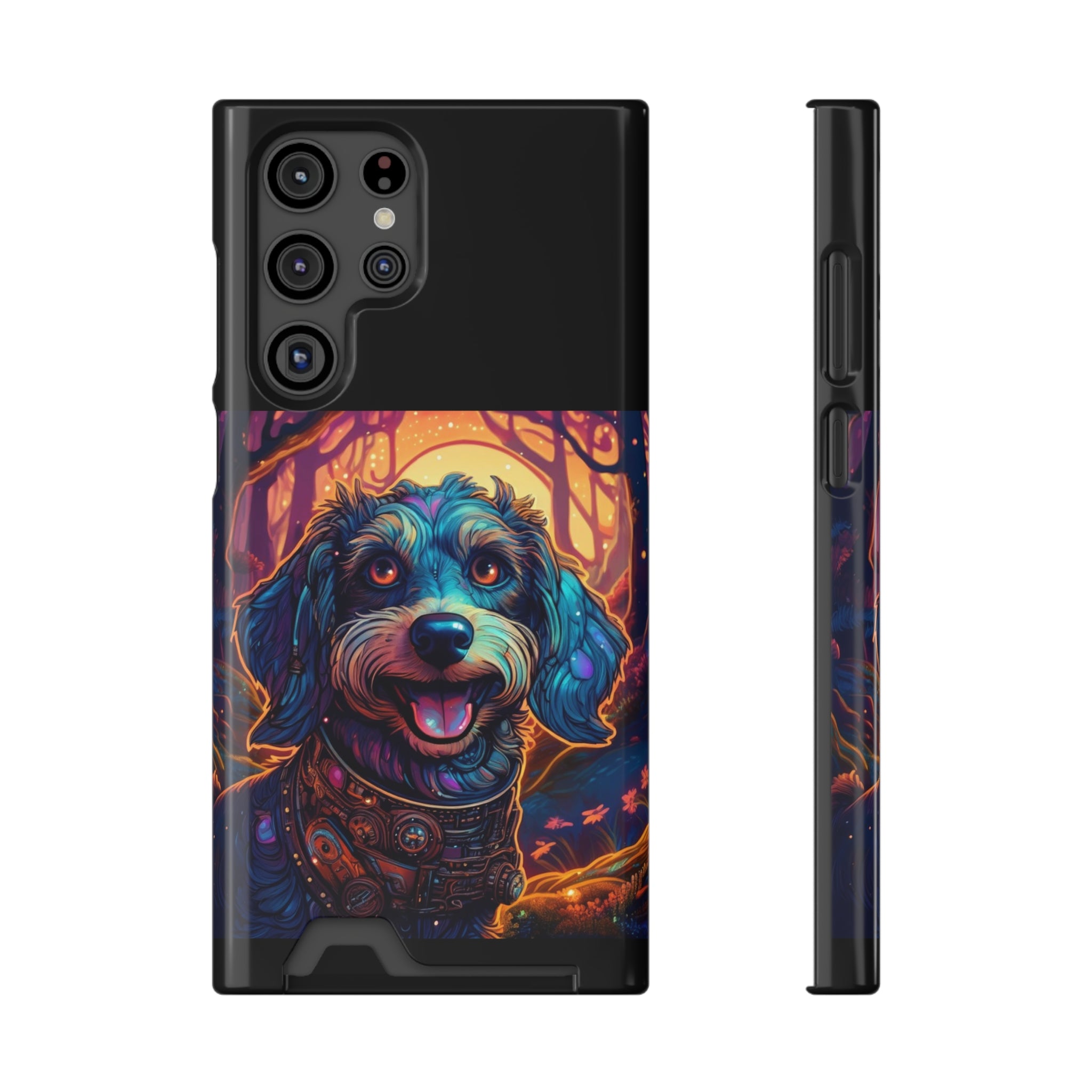 Dachshund Steampunk Phone Case with Card Holder