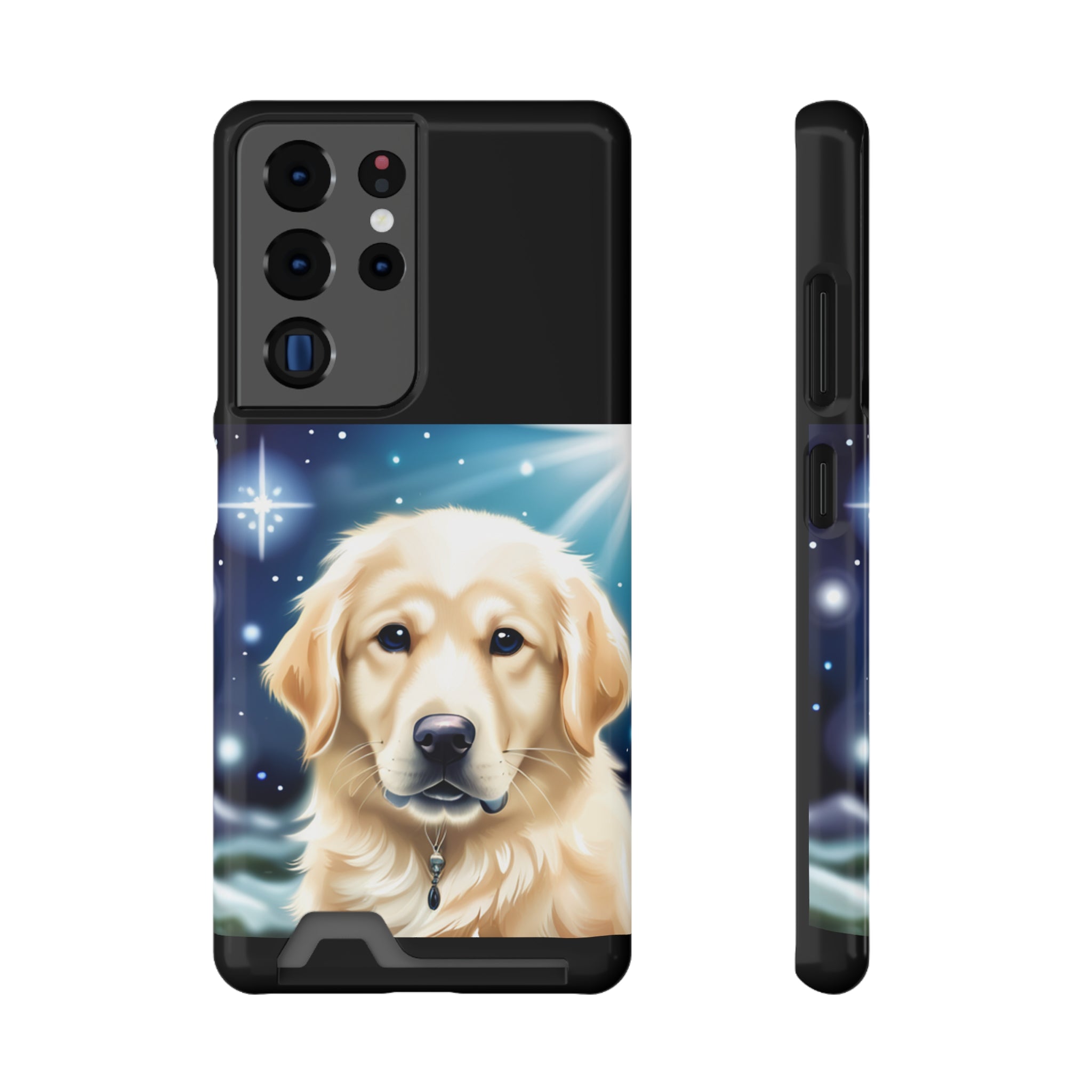 Golden Retriever Stary Night Phone Case with Card Holder