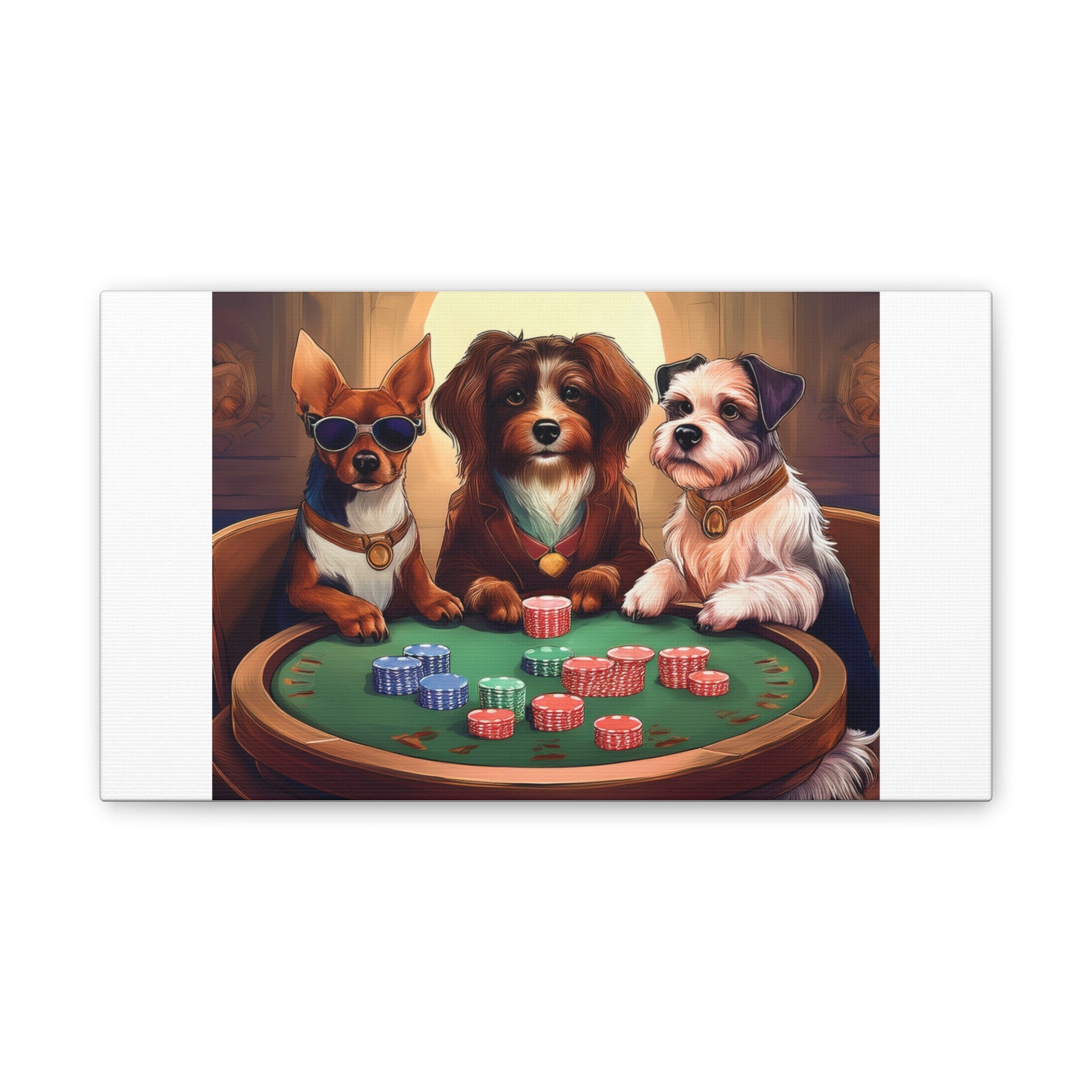 Puppy Poker Canvas Stretched, 0.75"