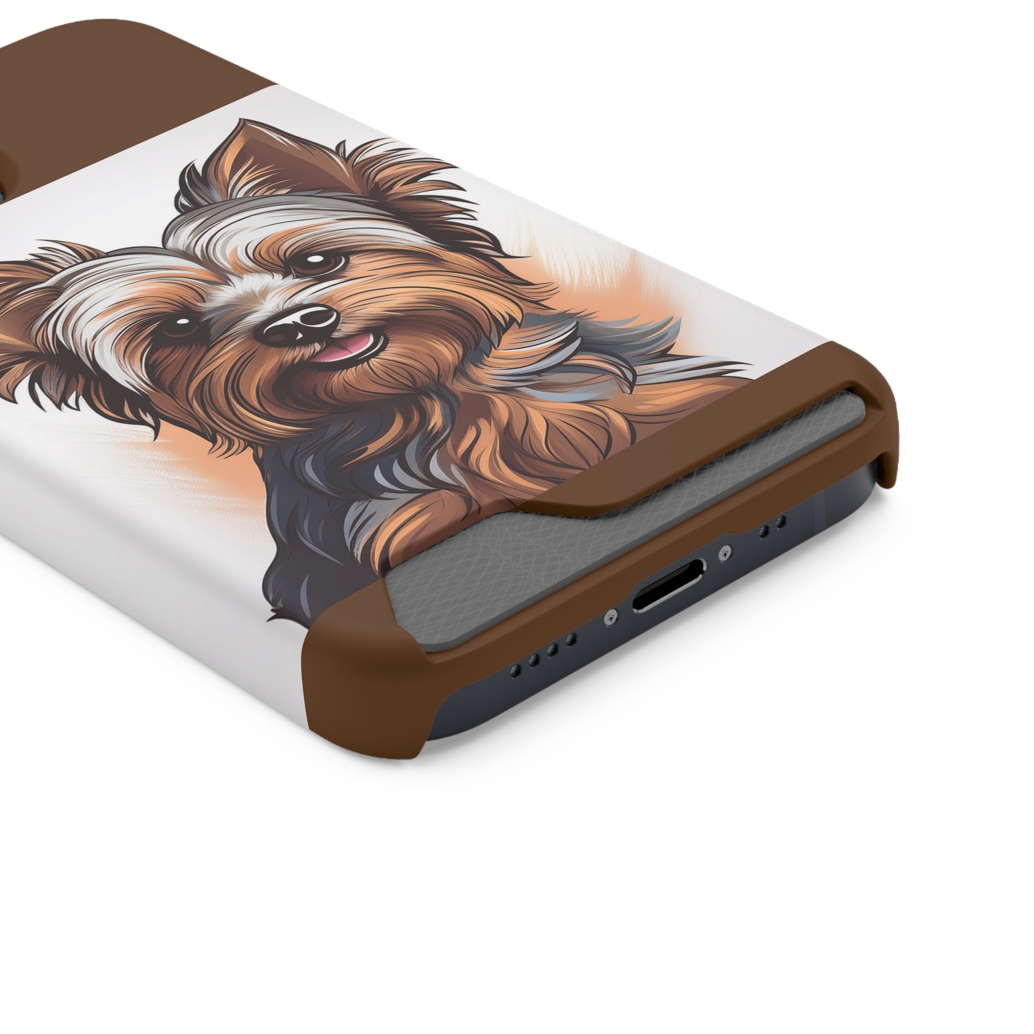 Yorkie Phone Case with Card Holder