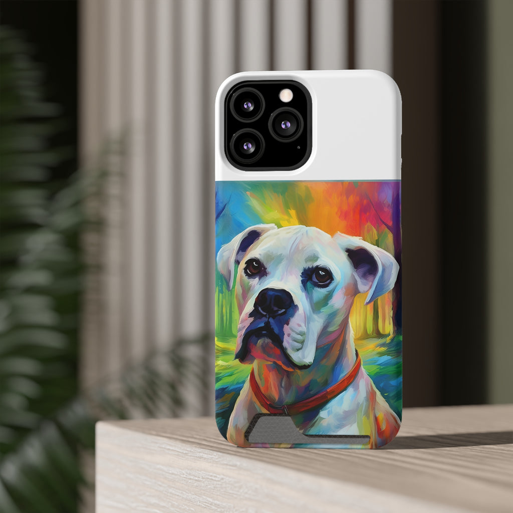 Boxer Rainbow Sky Phone Case with Card Holder