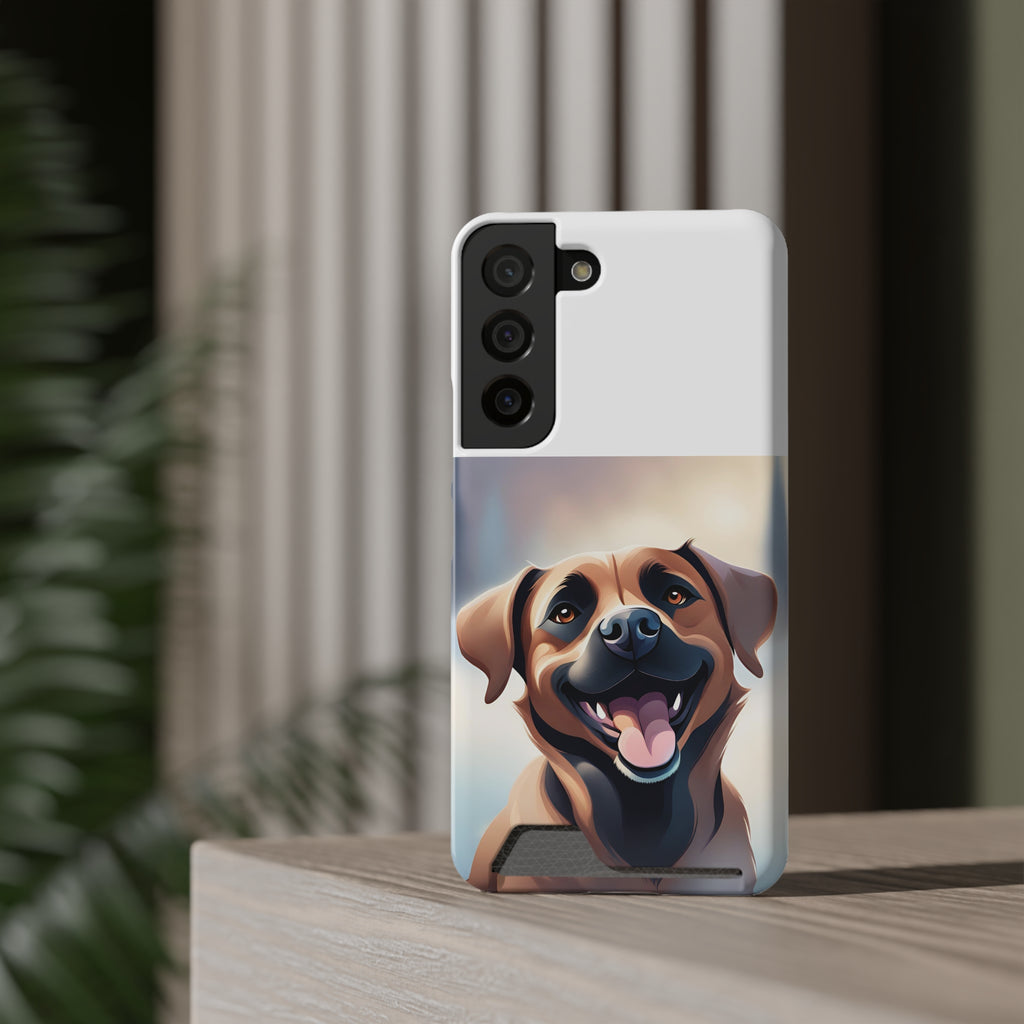 Black Mouth Cur Phone Case with Card Holder