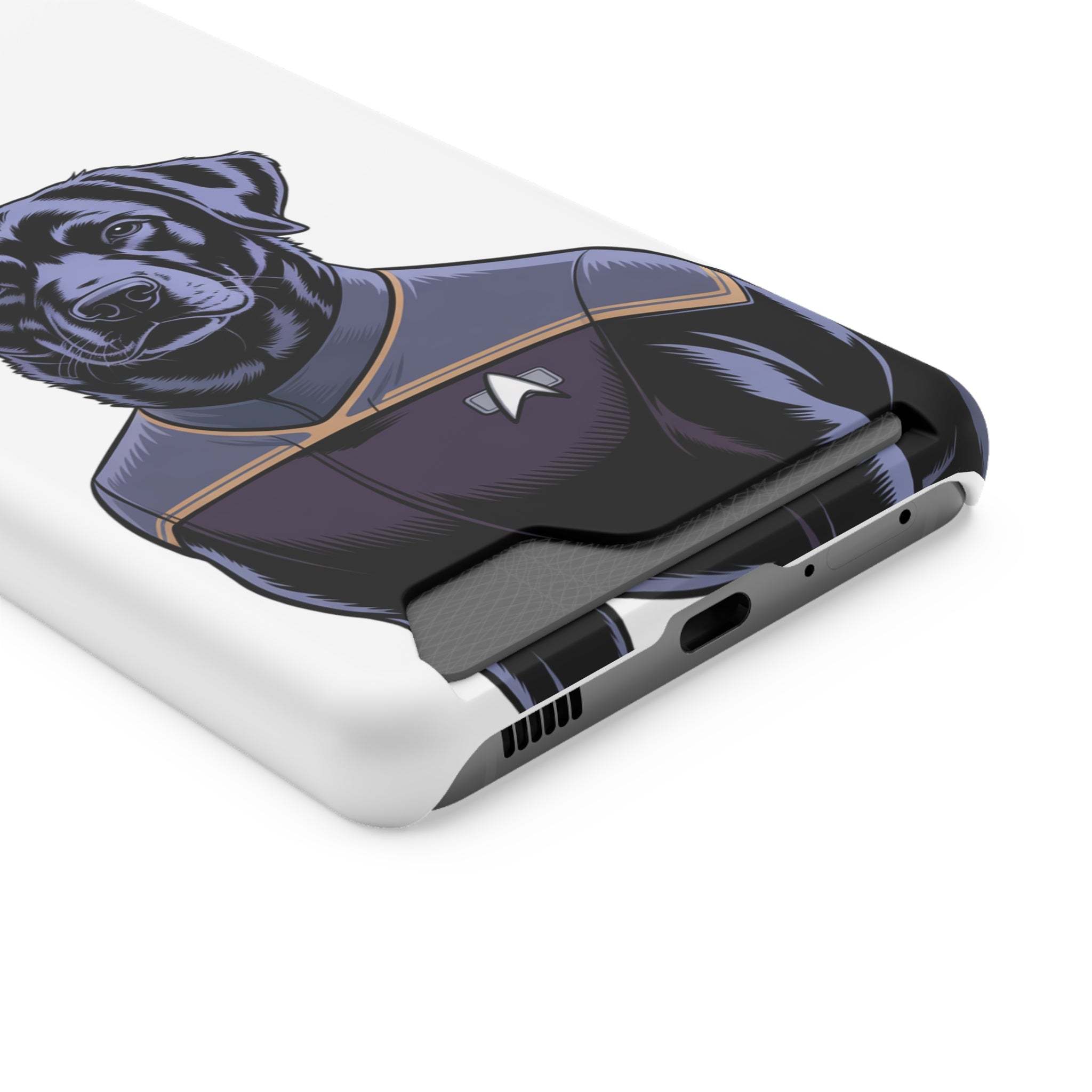 Black Lab Dog-Fleet Phone Case with Card Holder