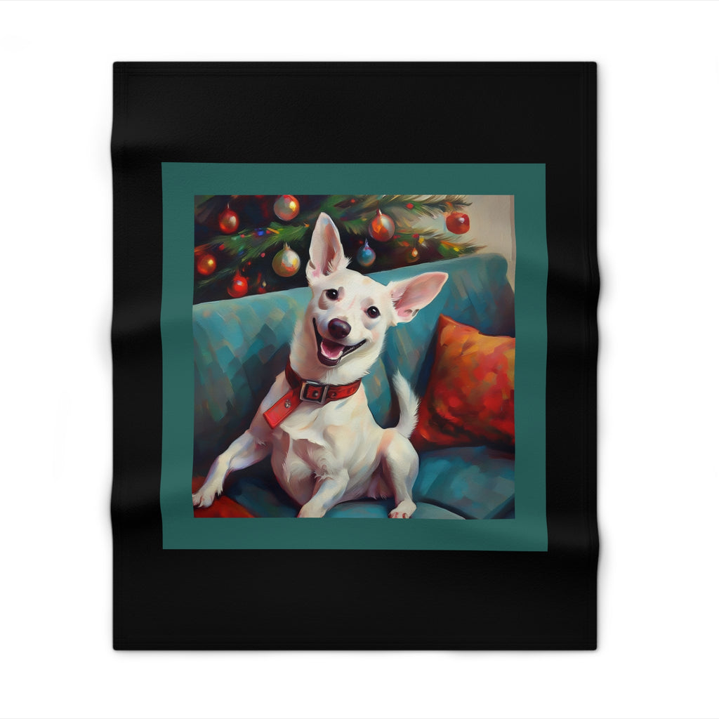 White Corgi Holiday II Throw Blanket