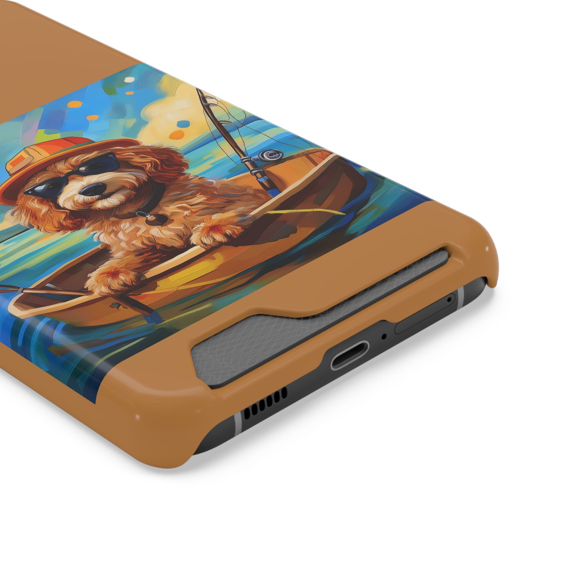 Doodle Fishing Phone Case with Card Holder
