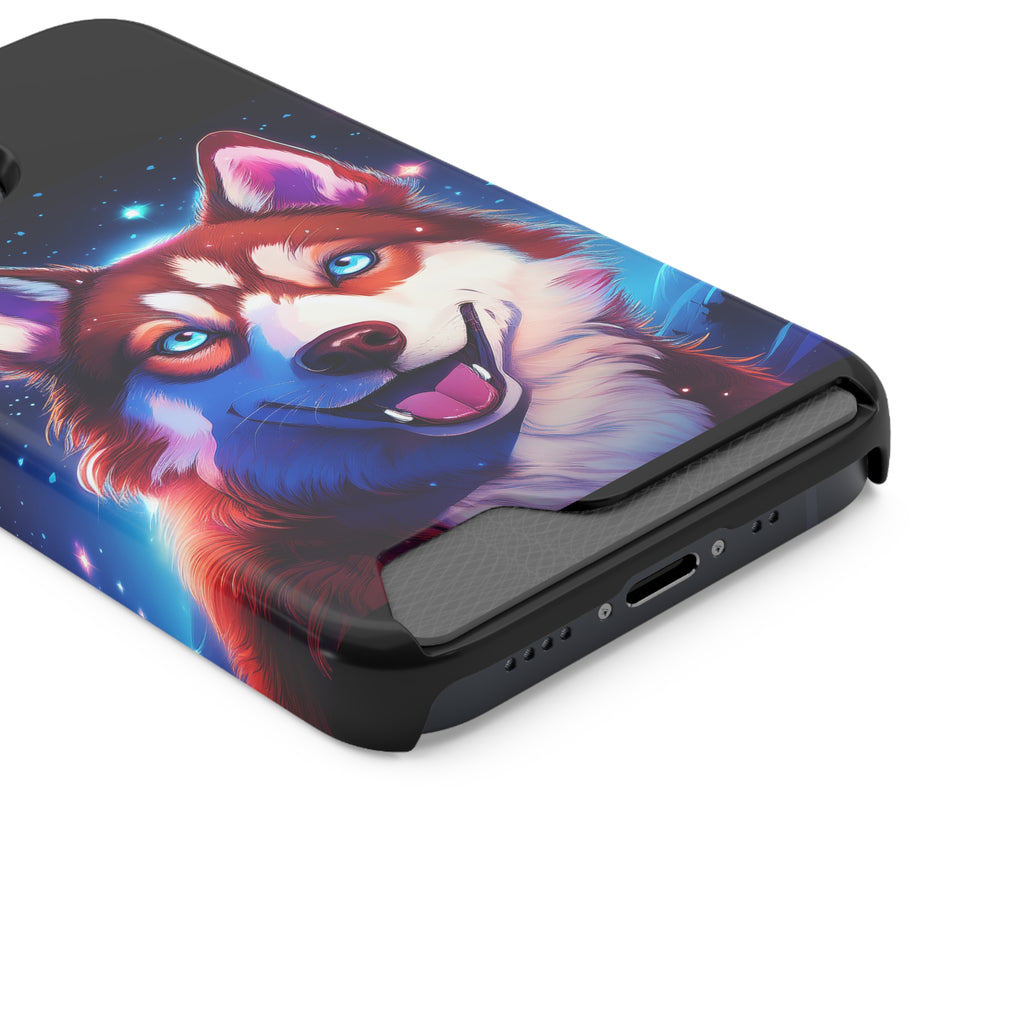 Eskimo Husky Stary Night Phone Case with Card Holder
