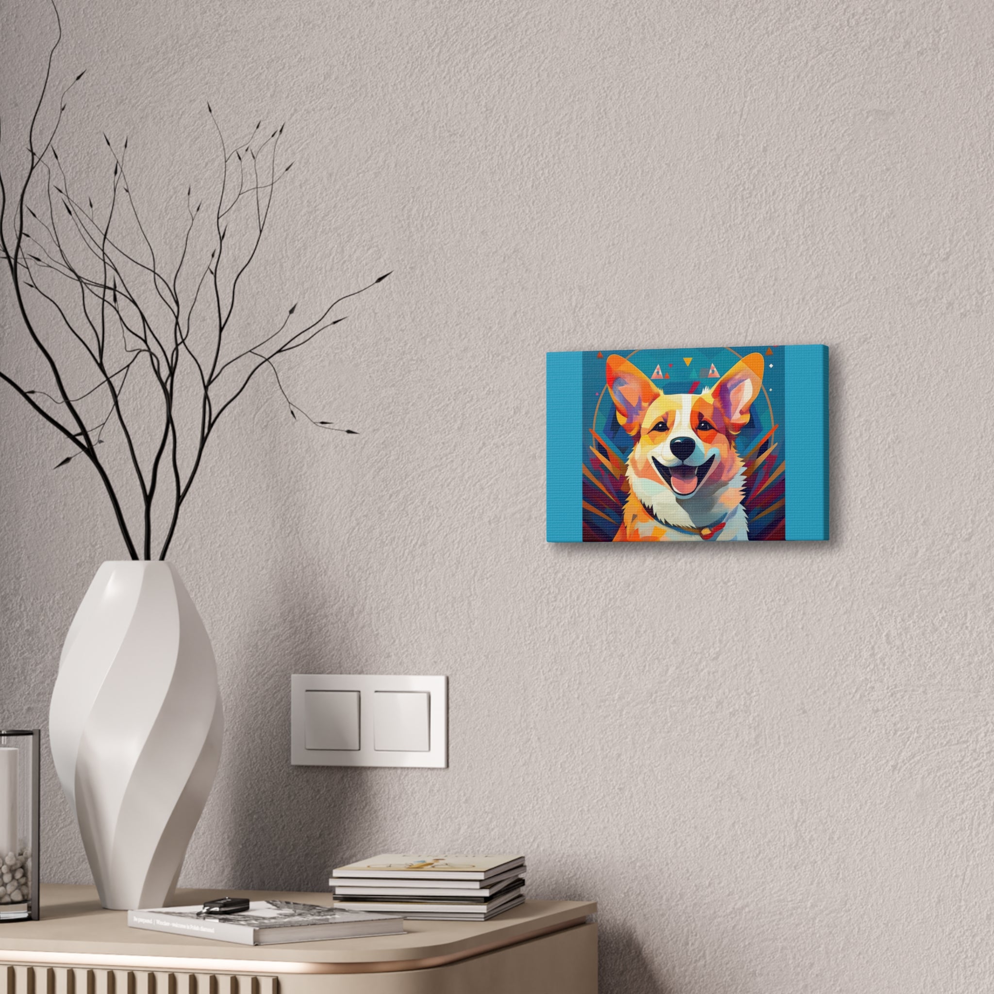 Corgi Canvas Painting