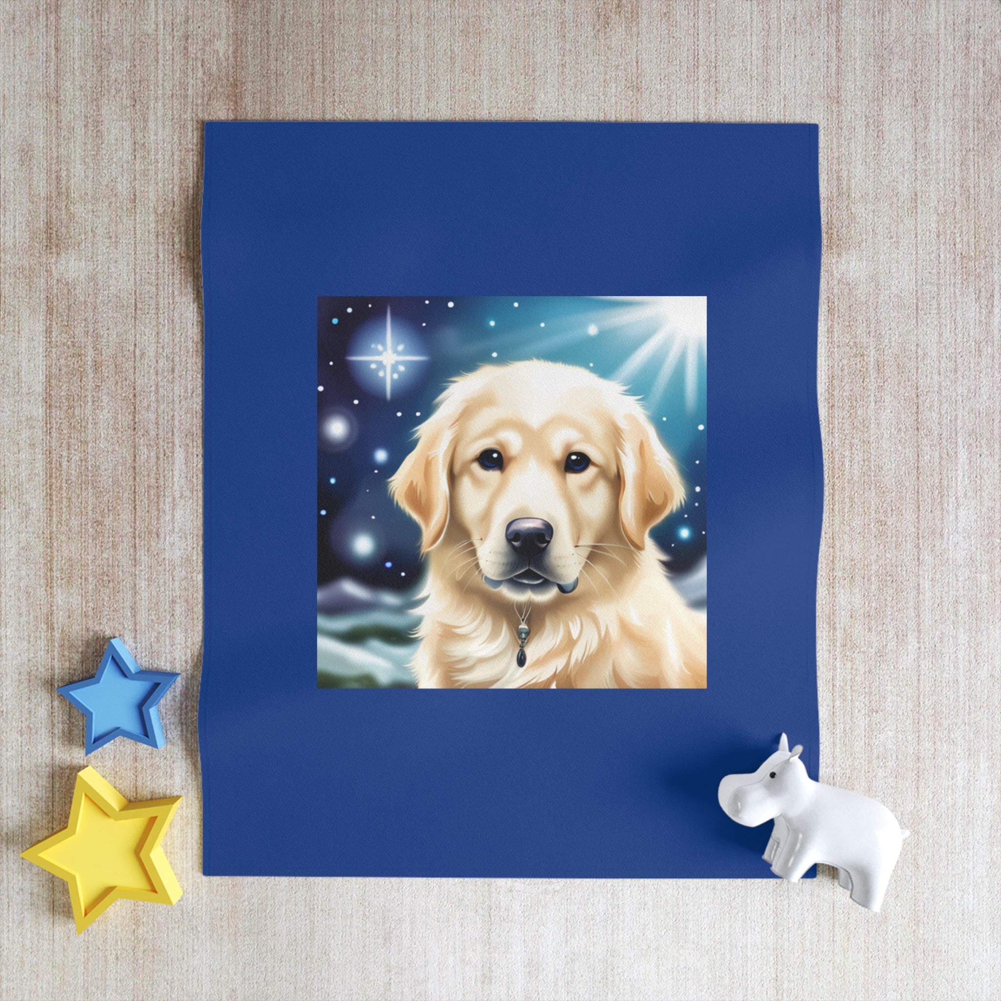 Golden Retriever Stary Night Throw Blanket