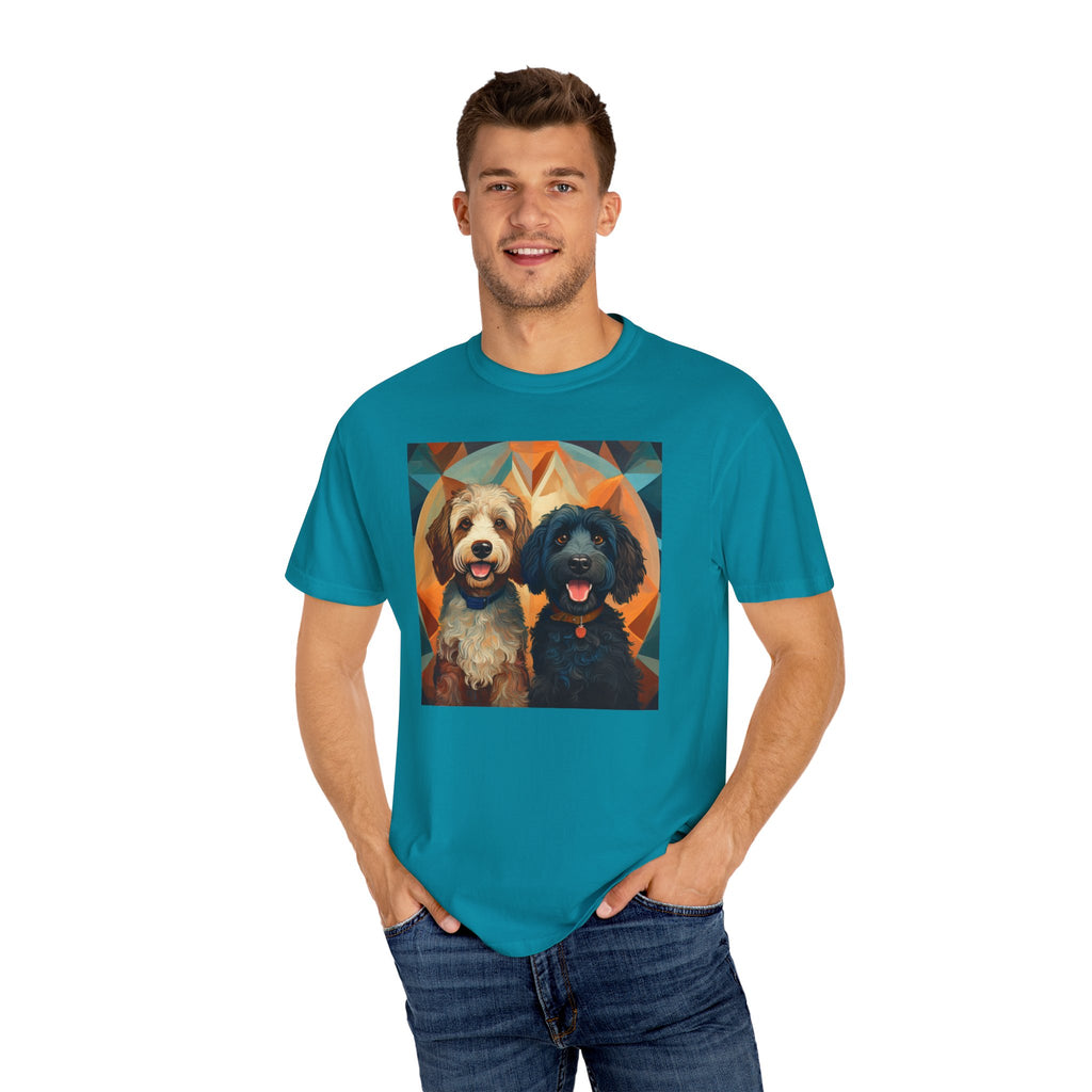 Doodles, Black & Tan Unisex Garment-Dyed T-shirt