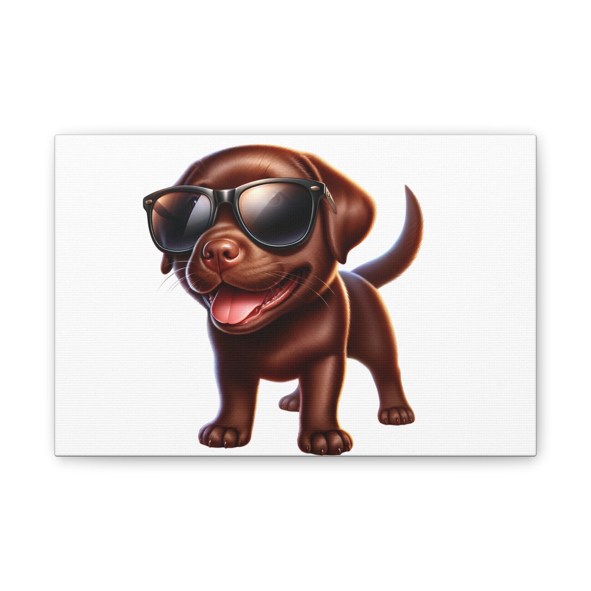 Chocolate Lab in Sunglasses Canvas Stretched, 0.75"