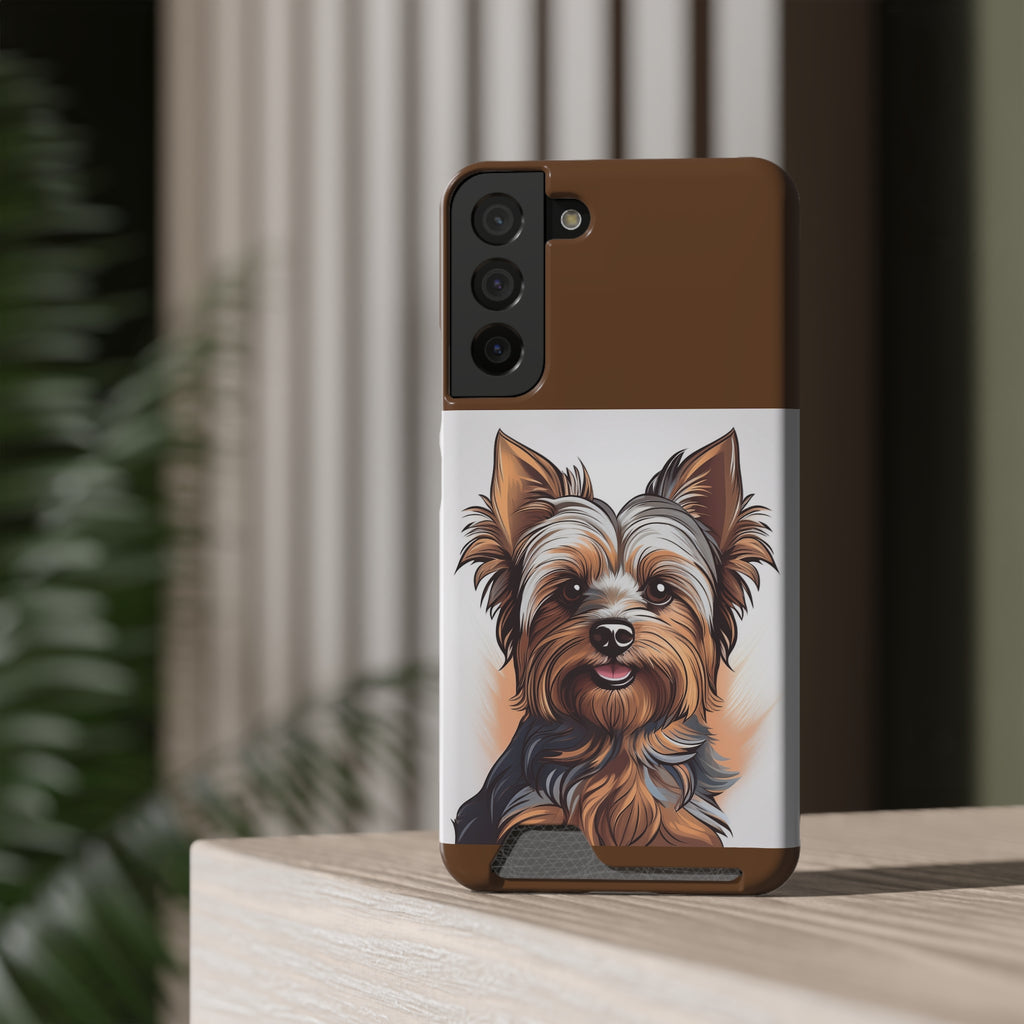 Yorkie Phone Case with Card Holder