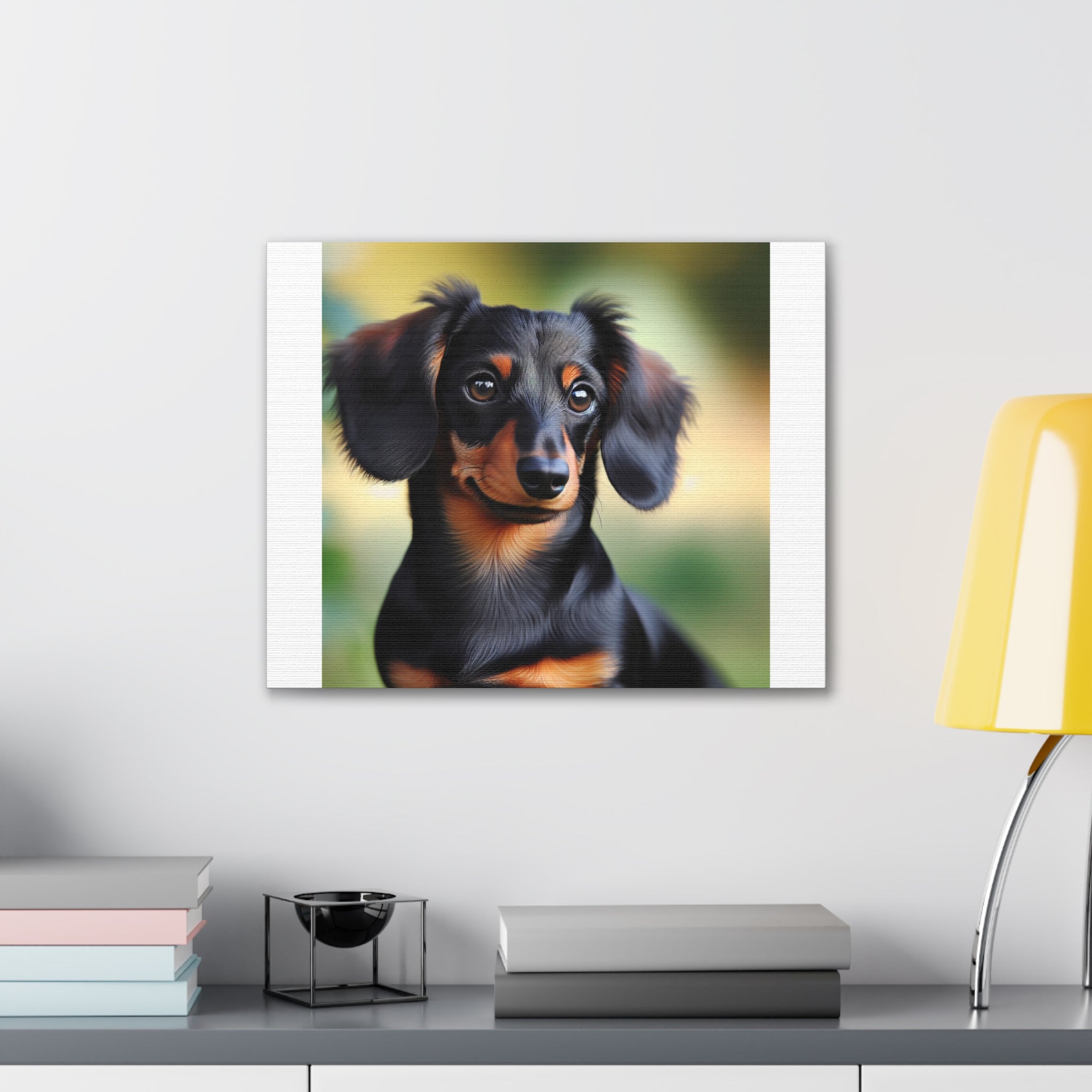 Black/Brown Dachshund Canvas Stretched, 0.75"
