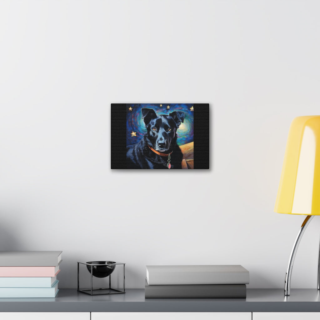 Black Shepherd Lab Stary Night Cavas Painting