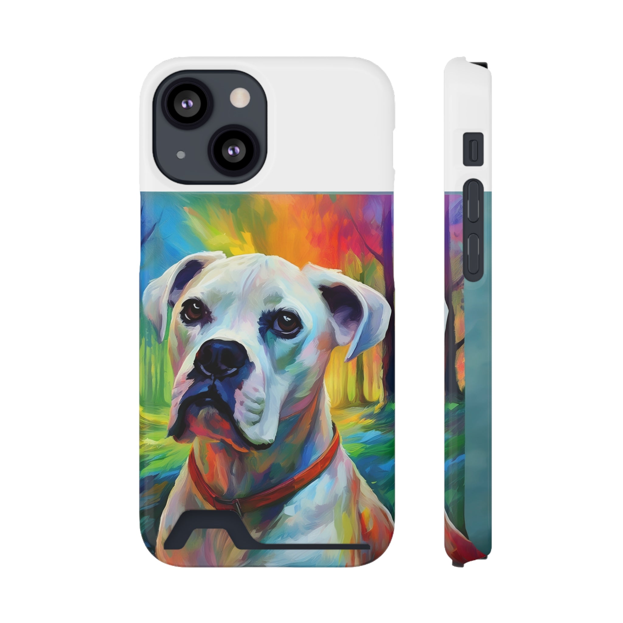 Boxer Rainbow Sky Phone Case with Card Holder