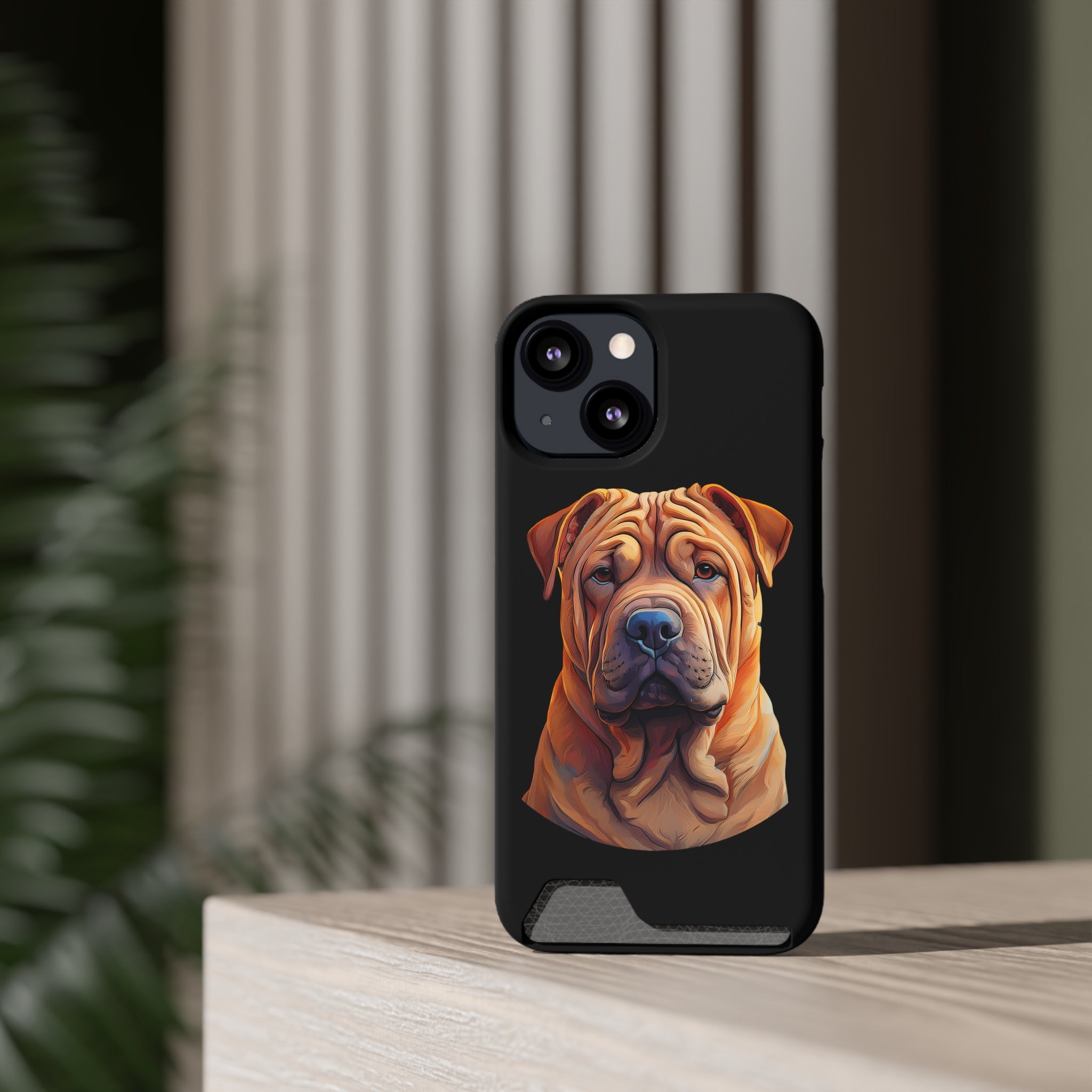 Shar Pei Phone Case with Card Holder