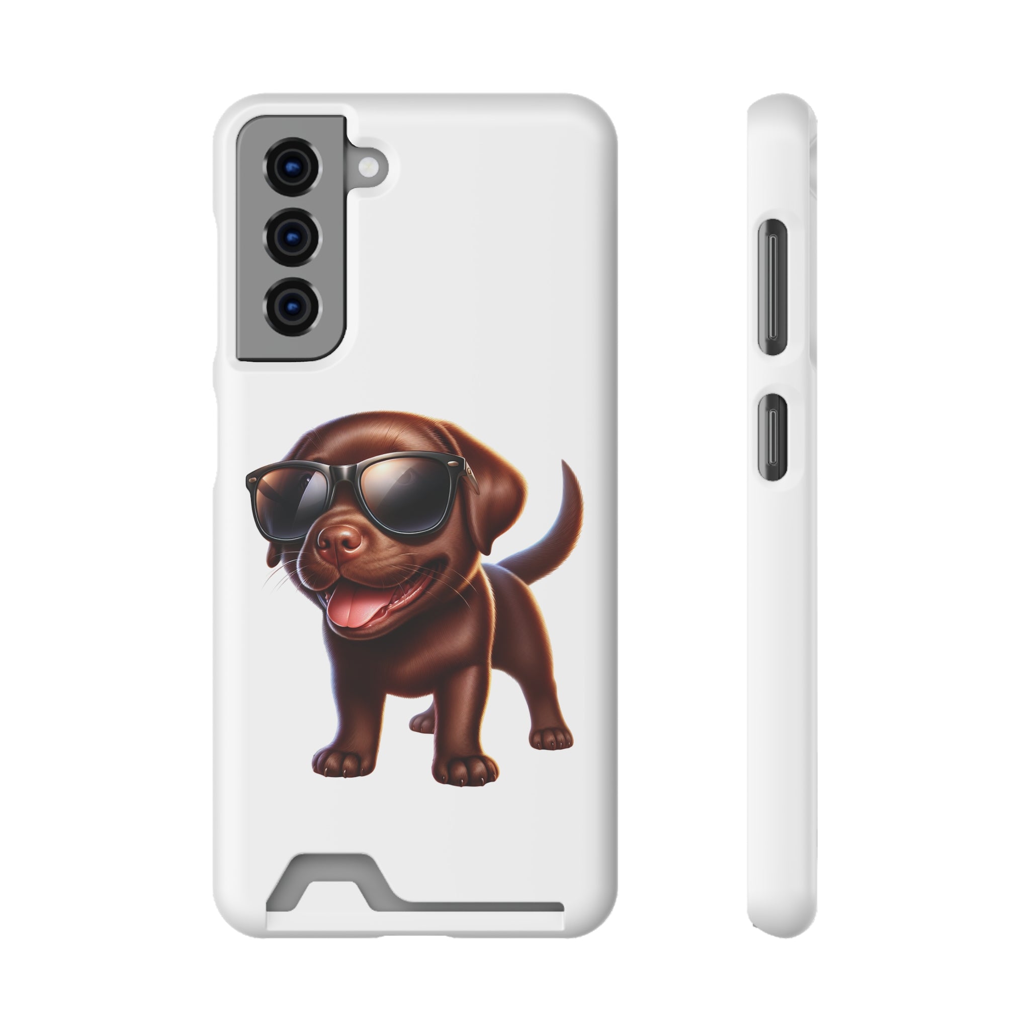 Chocolate Lab with Sunglasses Phone Case with Card Holder