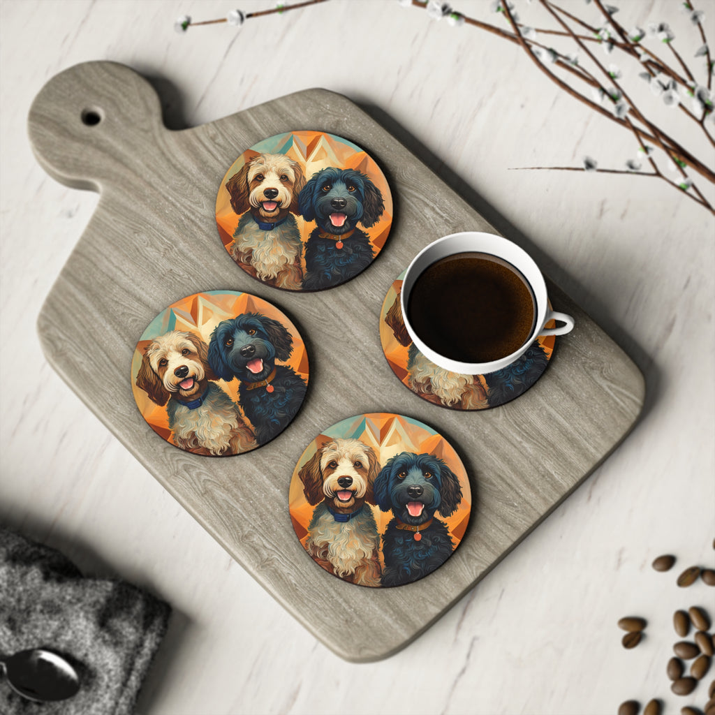 Doodles, Black & Tan Coasters