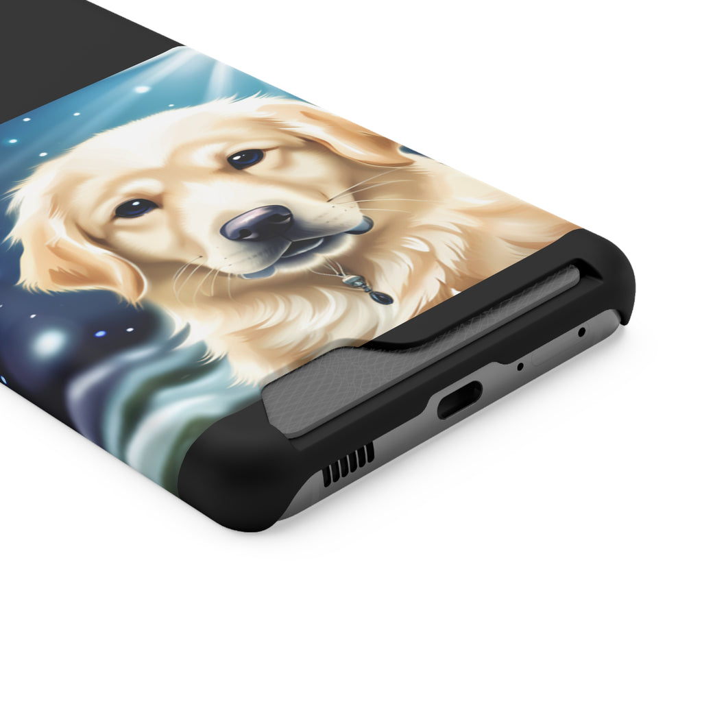 Golden Retriever Stary Night Phone Case with Card Holder