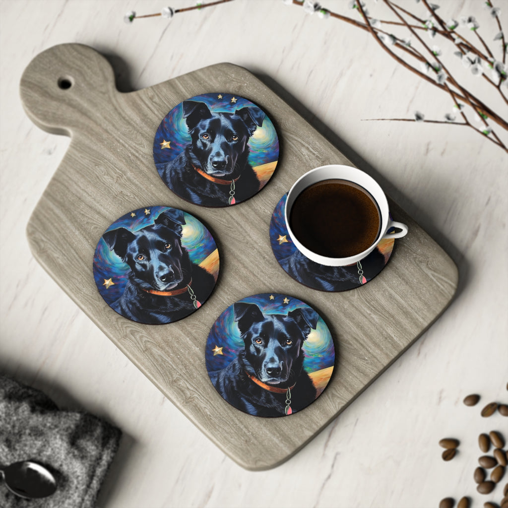 Black Shepherd Lab Stary Night Coasters