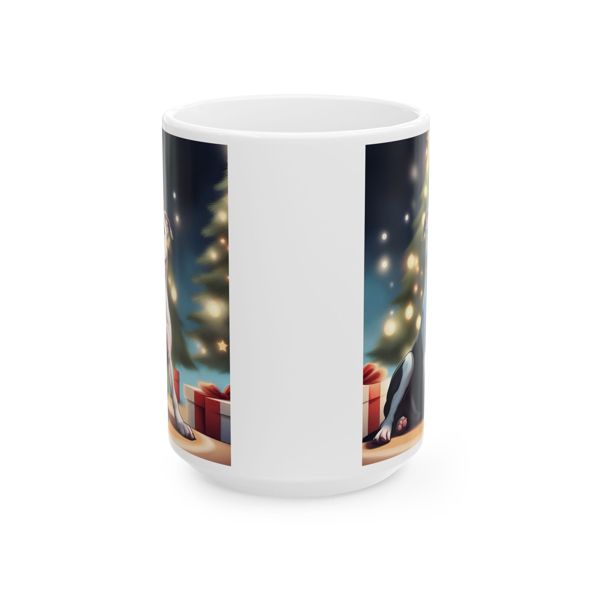 Pit Bull Holiday Ceramic Mug, (11oz, 15oz)