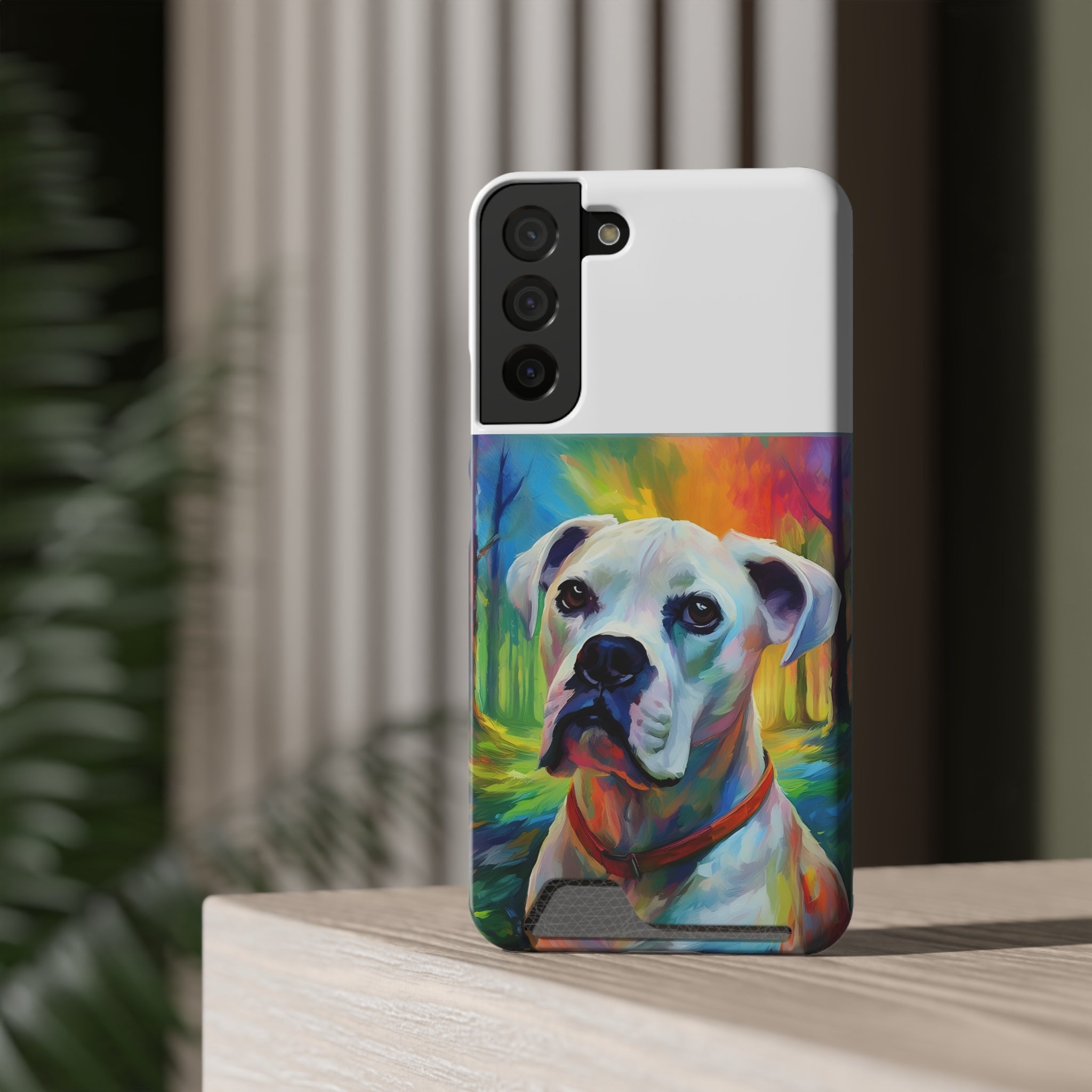 Boxer Rainbow Sky Phone Case with Card Holder
