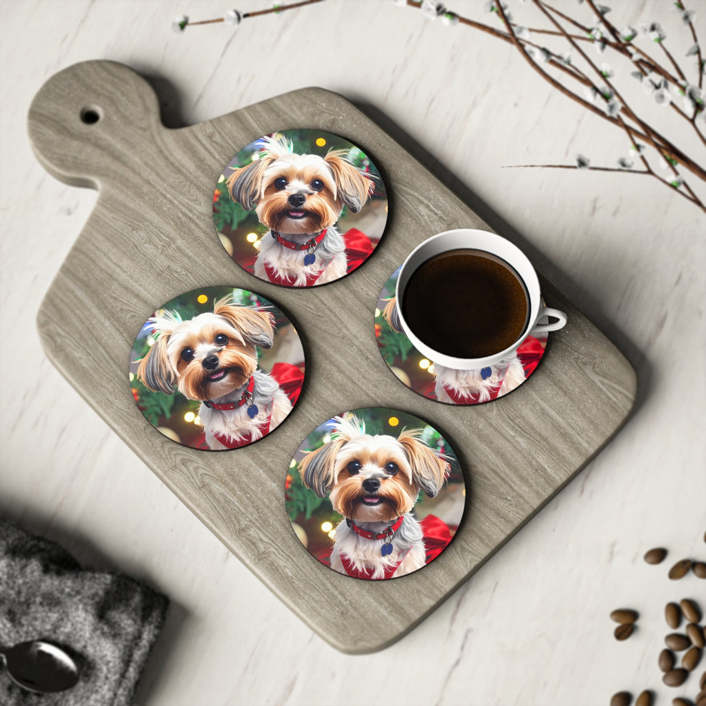 Yorkie Holiday Tzu Coasters