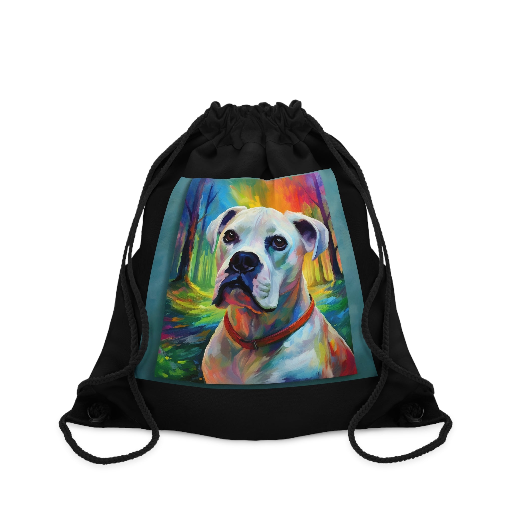 Boxer Rainbow Sky Drawstring Bag