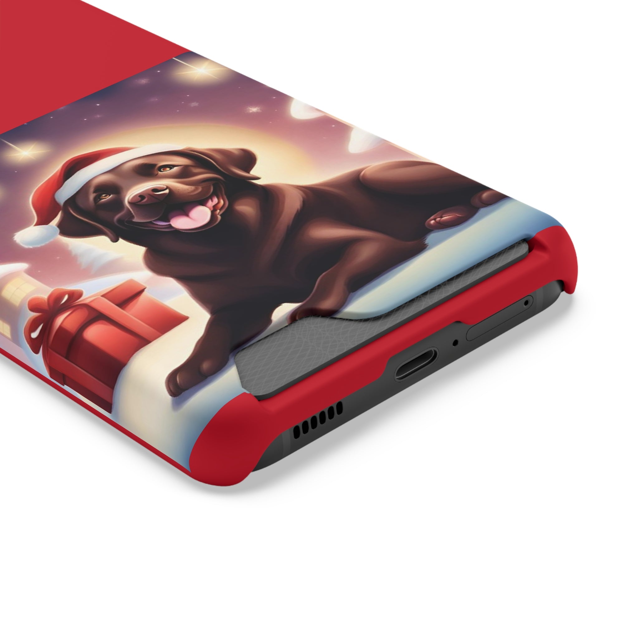 Choclate Lab Holiday Phone Case with Card Holder