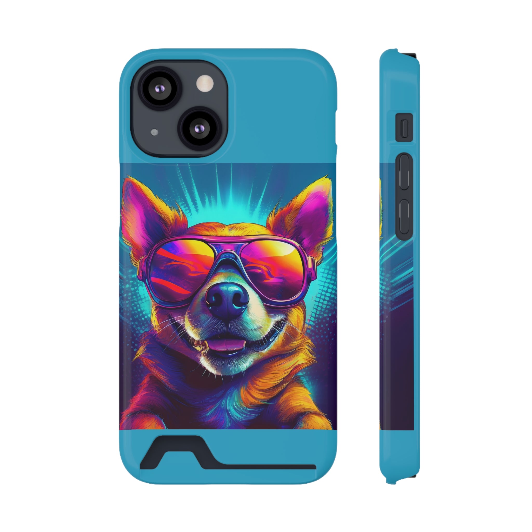 Chihuahua Cool Sunglasses Phone Case with Card Holder
