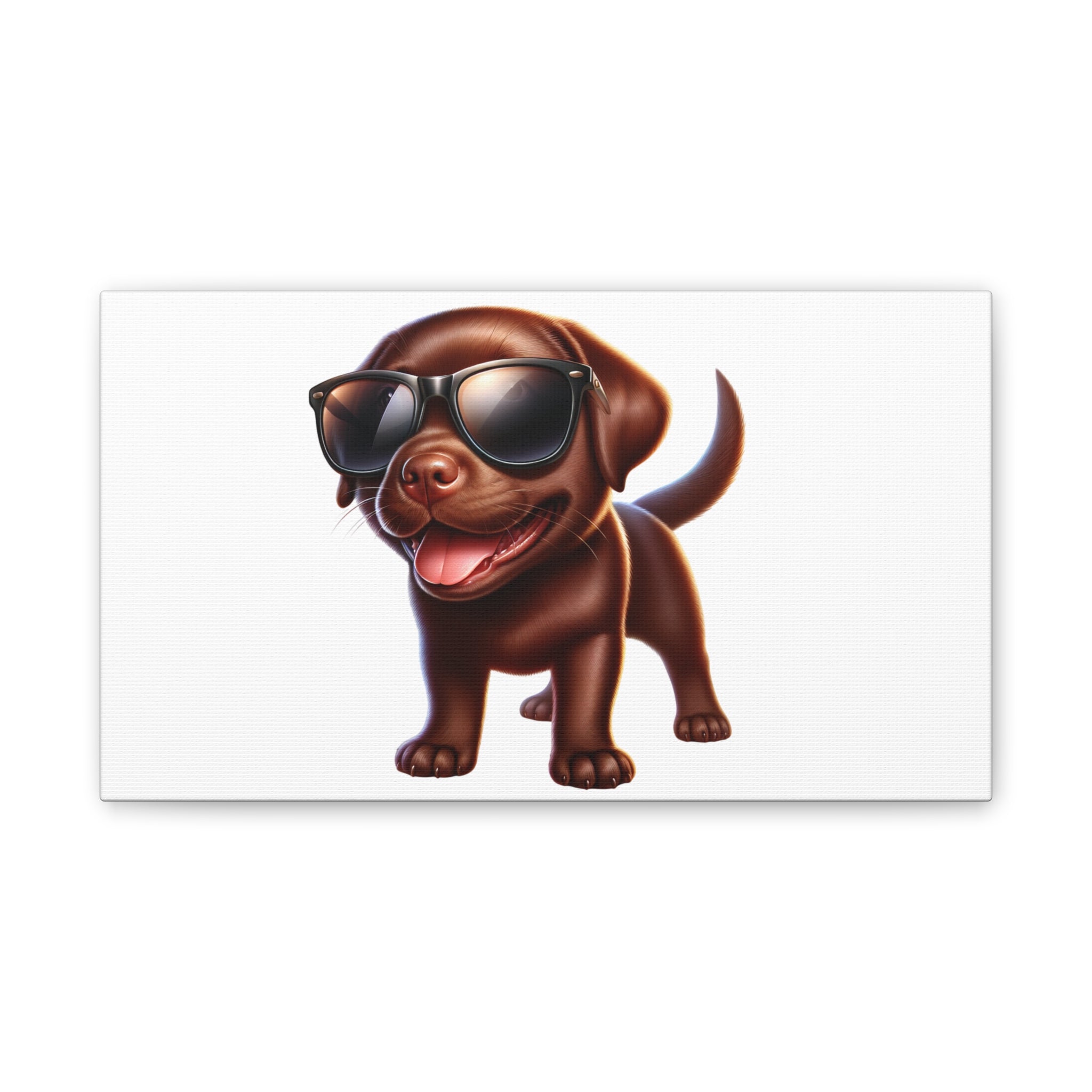 Chocolate Lab in Sunglasses Canvas Stretched, 0.75"