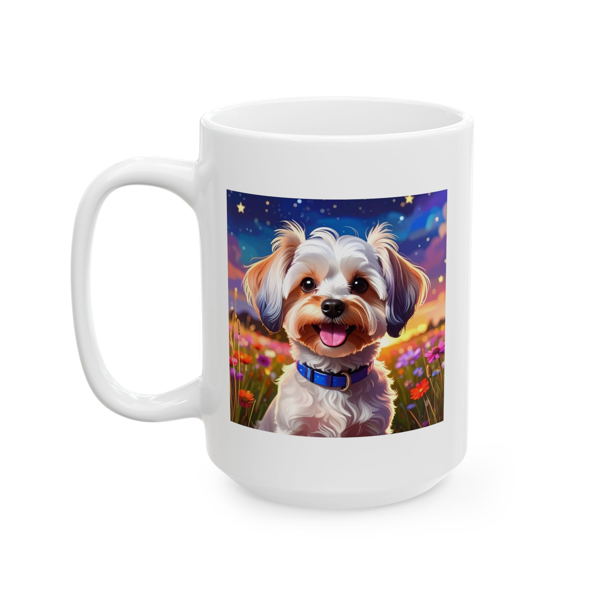 Yorkie Stary Night Ceramic Mug, (11oz, 15oz)